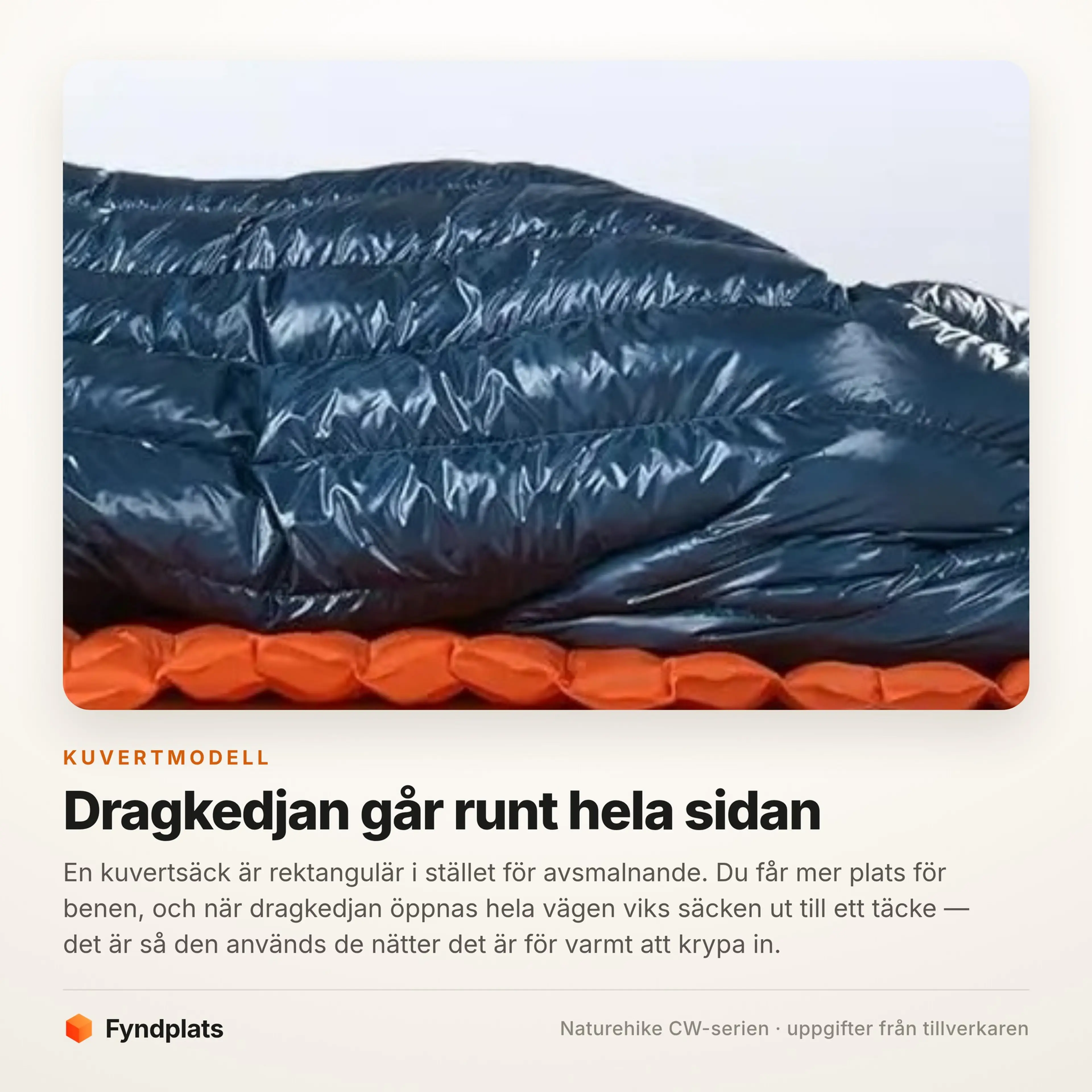 Naturehike dunsovsäck kuvertmodell – 650 FP, från 570 g – bild 3