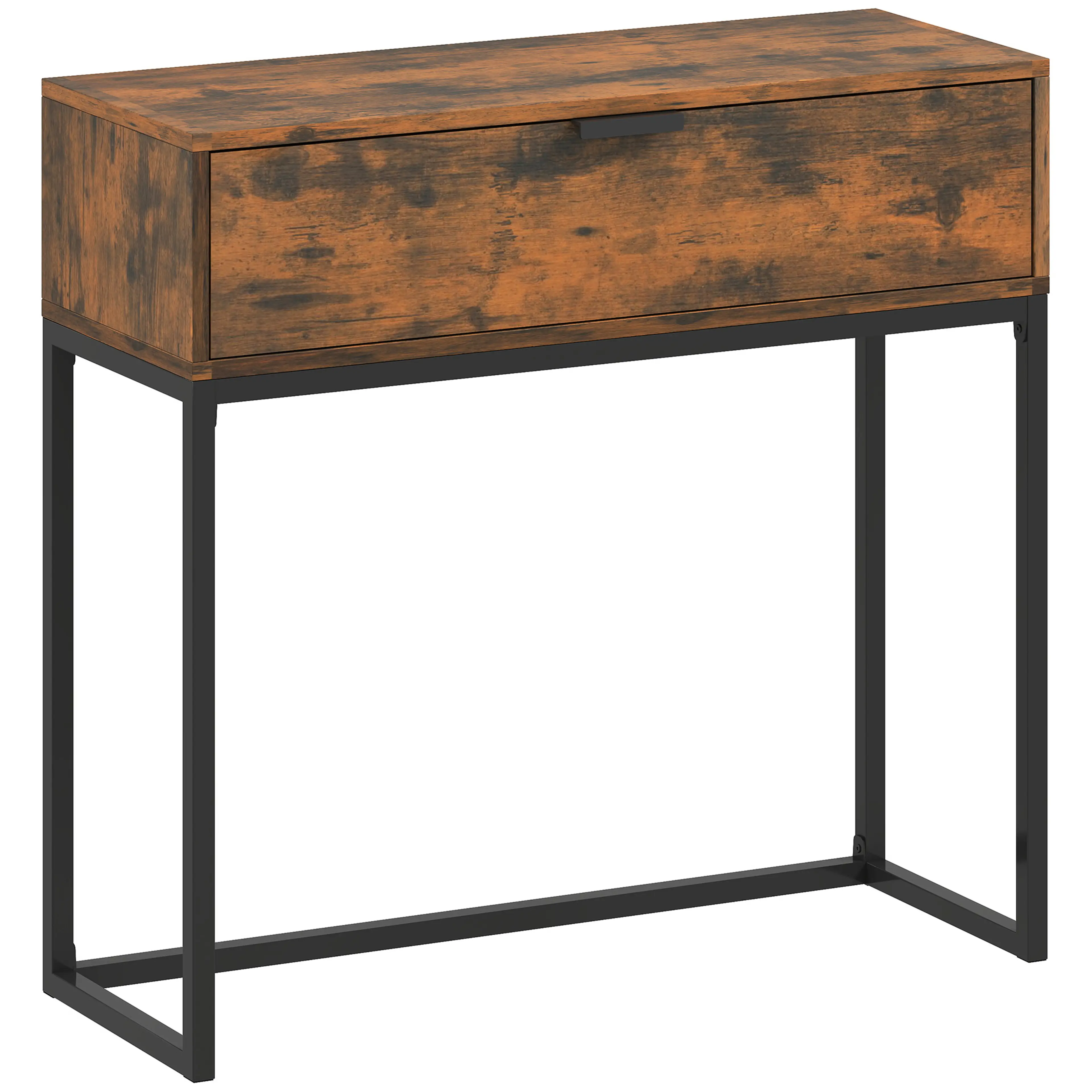 Konsolbord med låda 80 cm, rustik brun