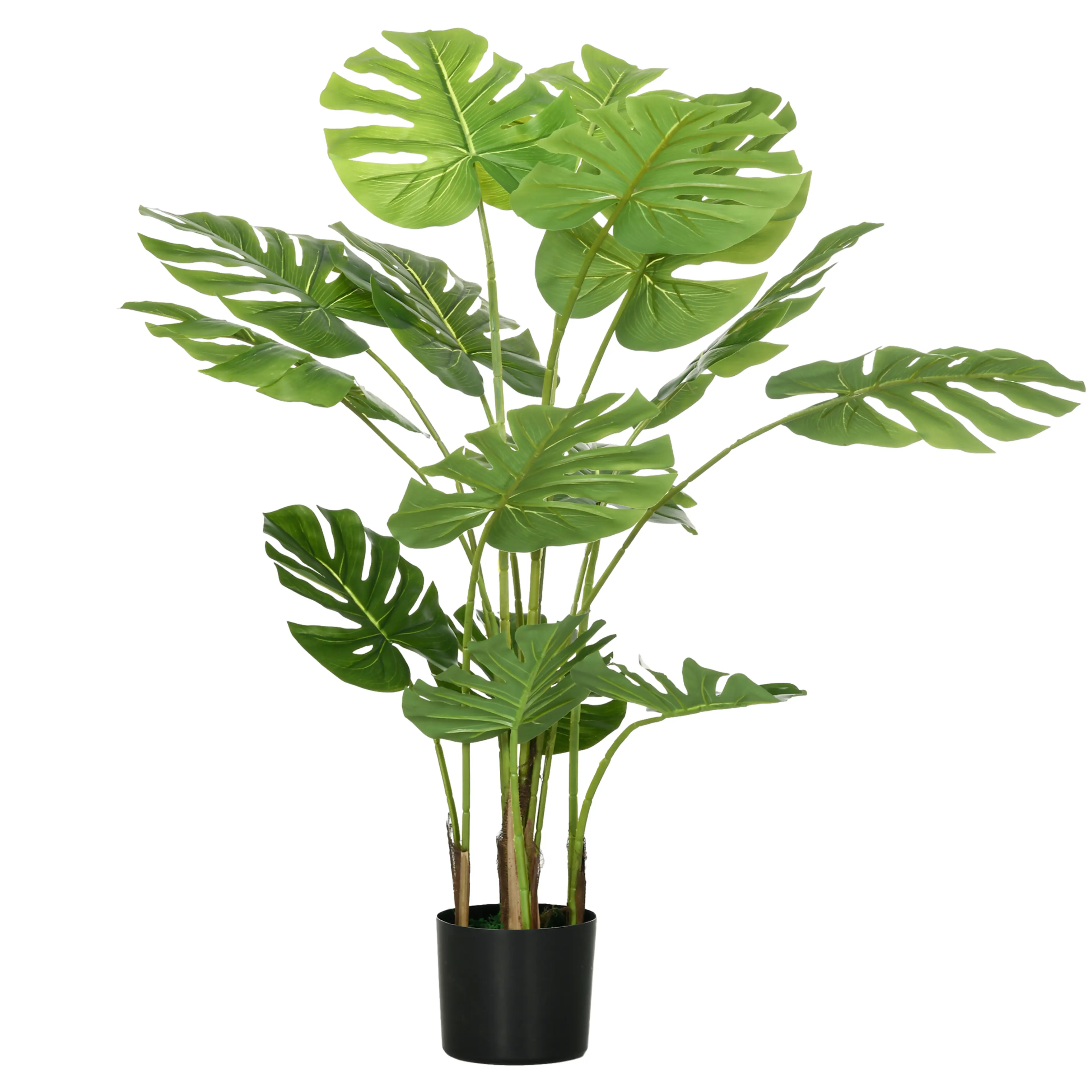 Konstgjord monstera 120 cm med kruka, cementjord och konstmossa
