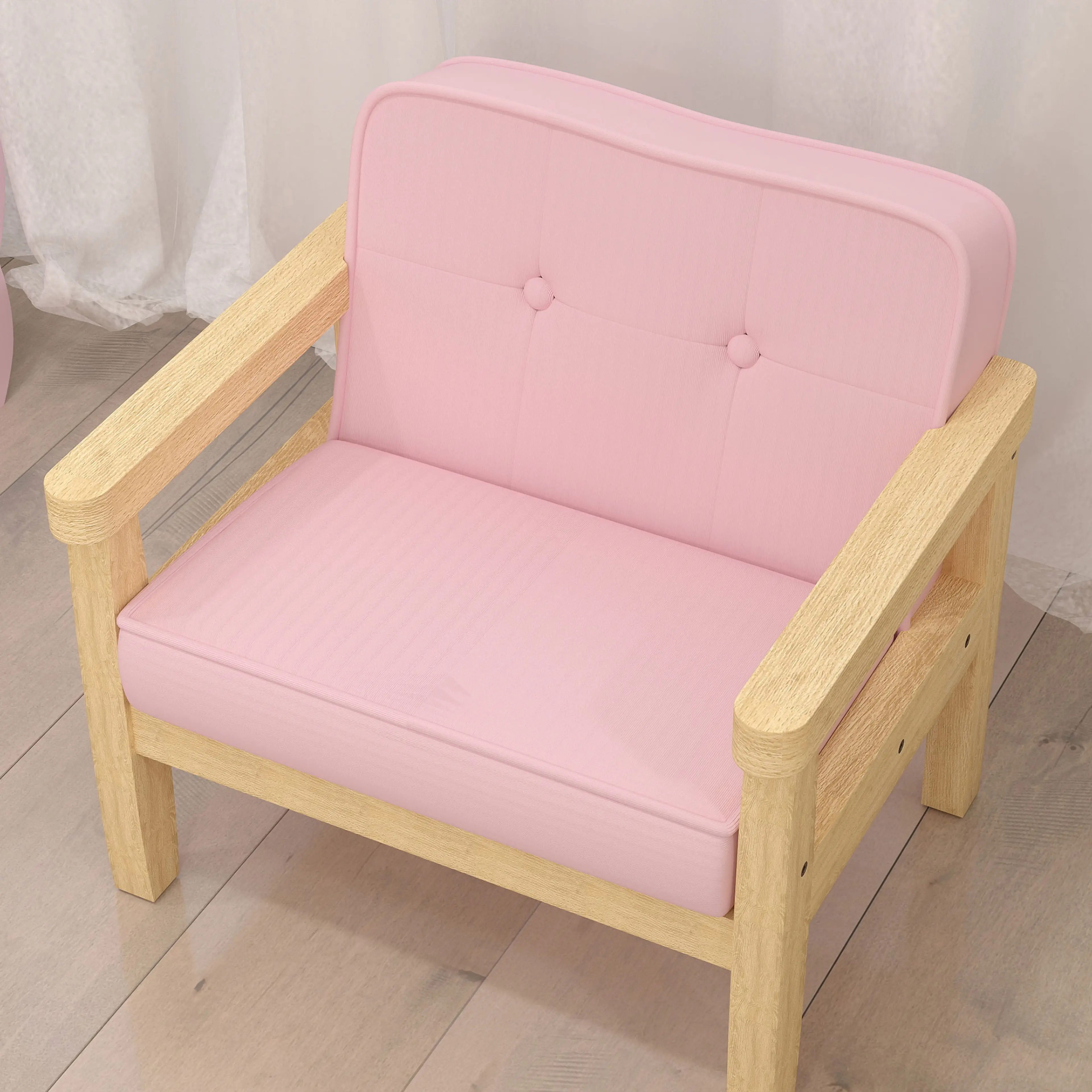 Sitsen med 8,5 cm skum i rosa barnfåtölj