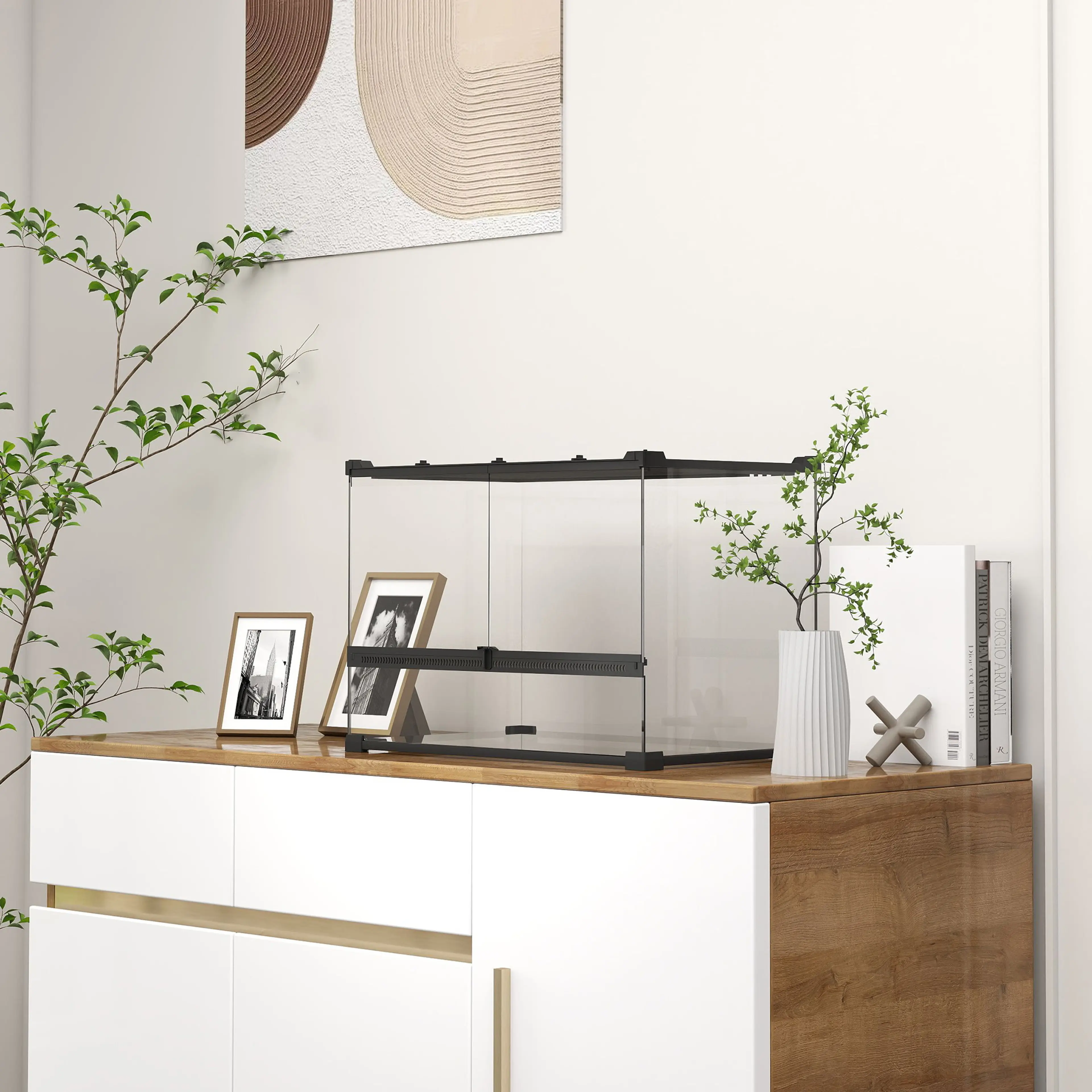 Glasterrarium 50 × 30 × 35 cm, 48 liter med frontlucka – bild 3