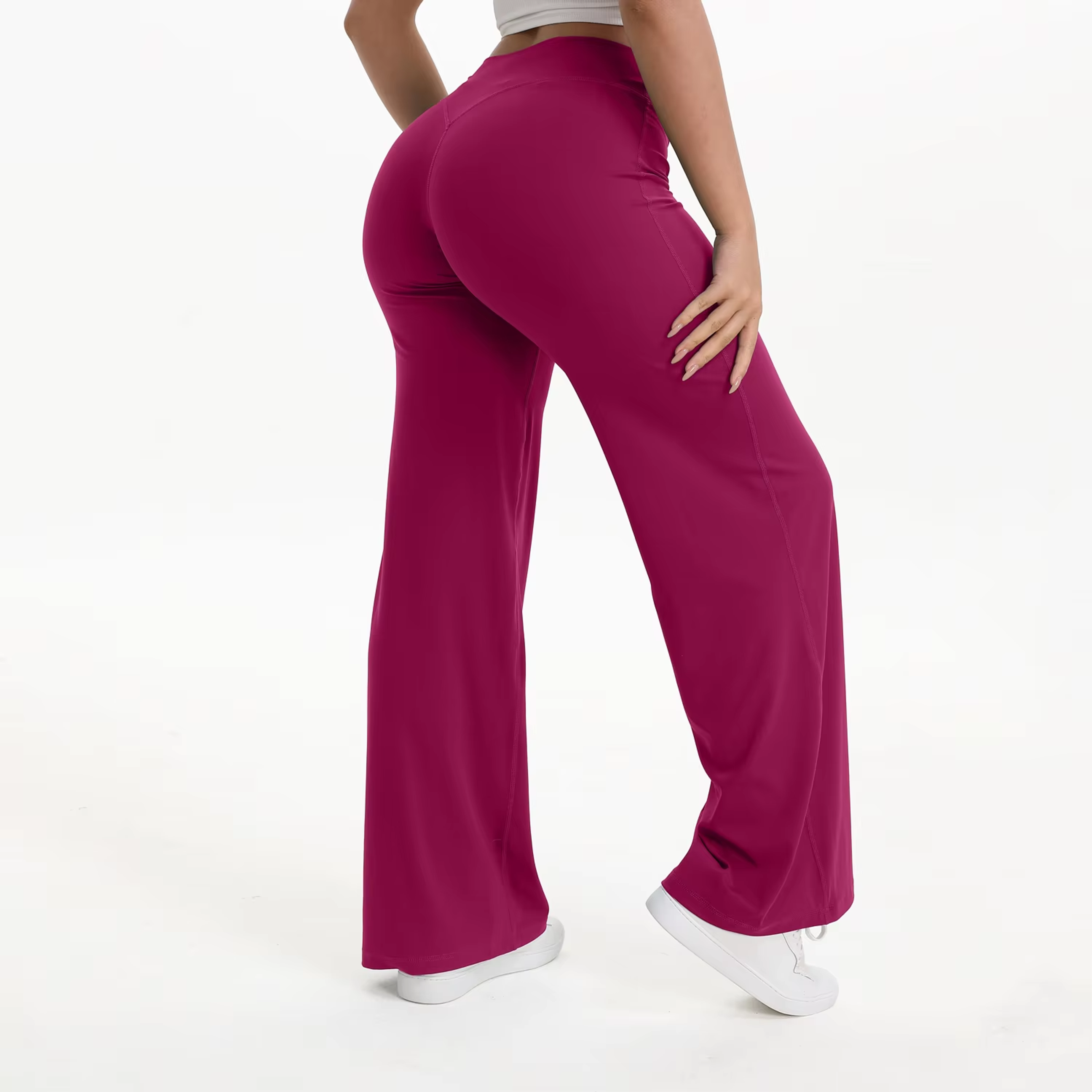 Yogabyxor i vildbärsröd, en mörk cerise