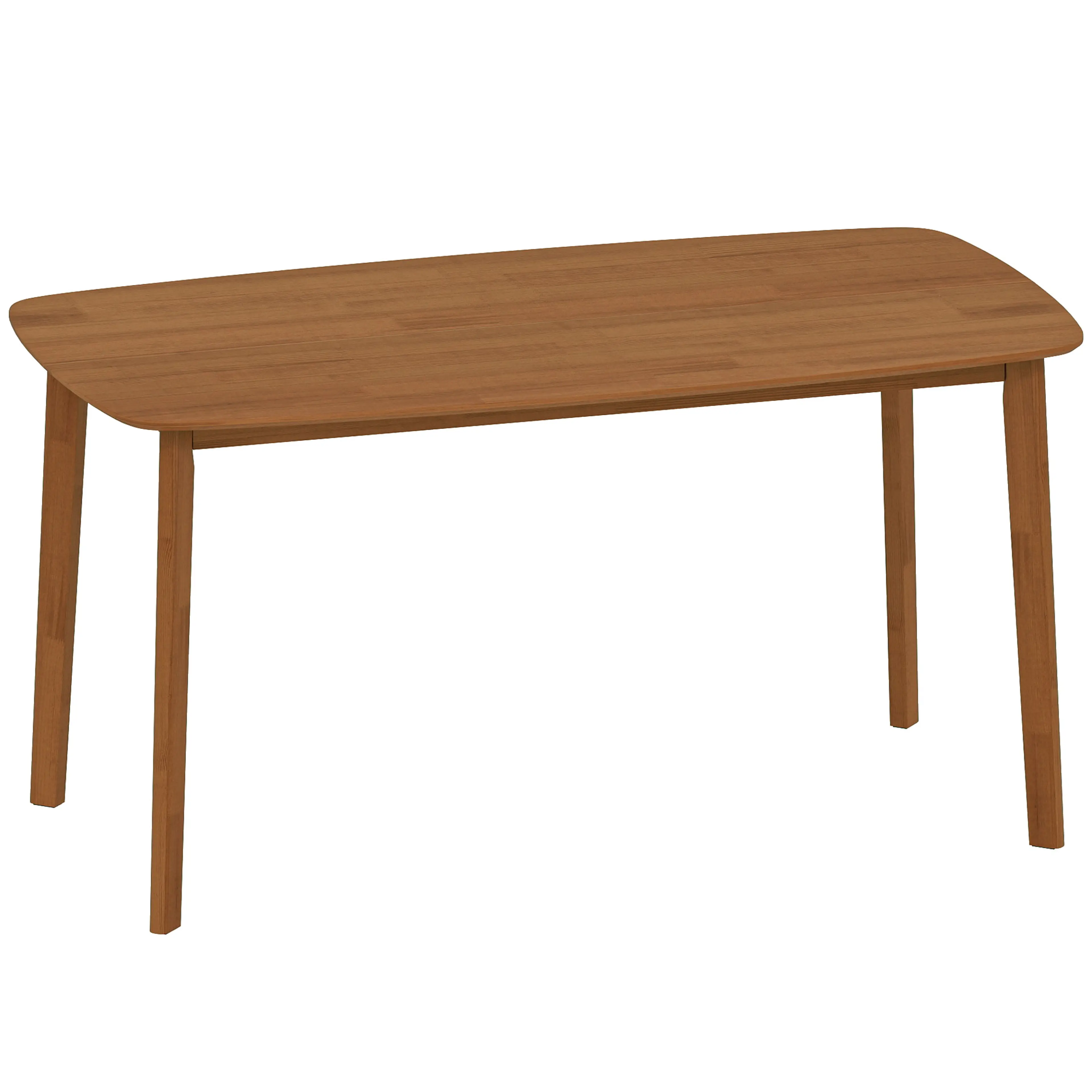 Matbord i massiv furu 150 × 80 cm med rundade hörn