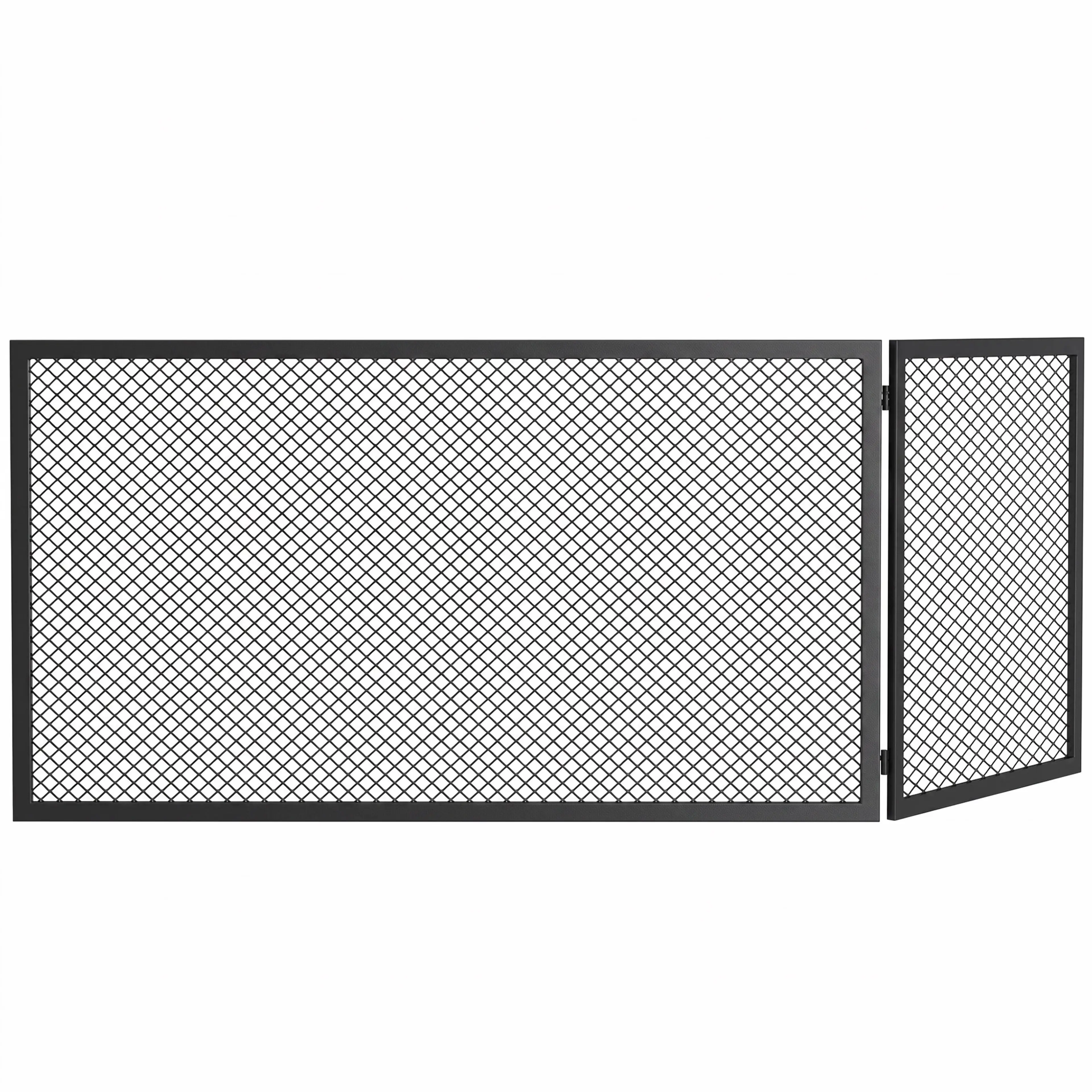 Gnistskyddet med den mindre panelen vinklad bakåt