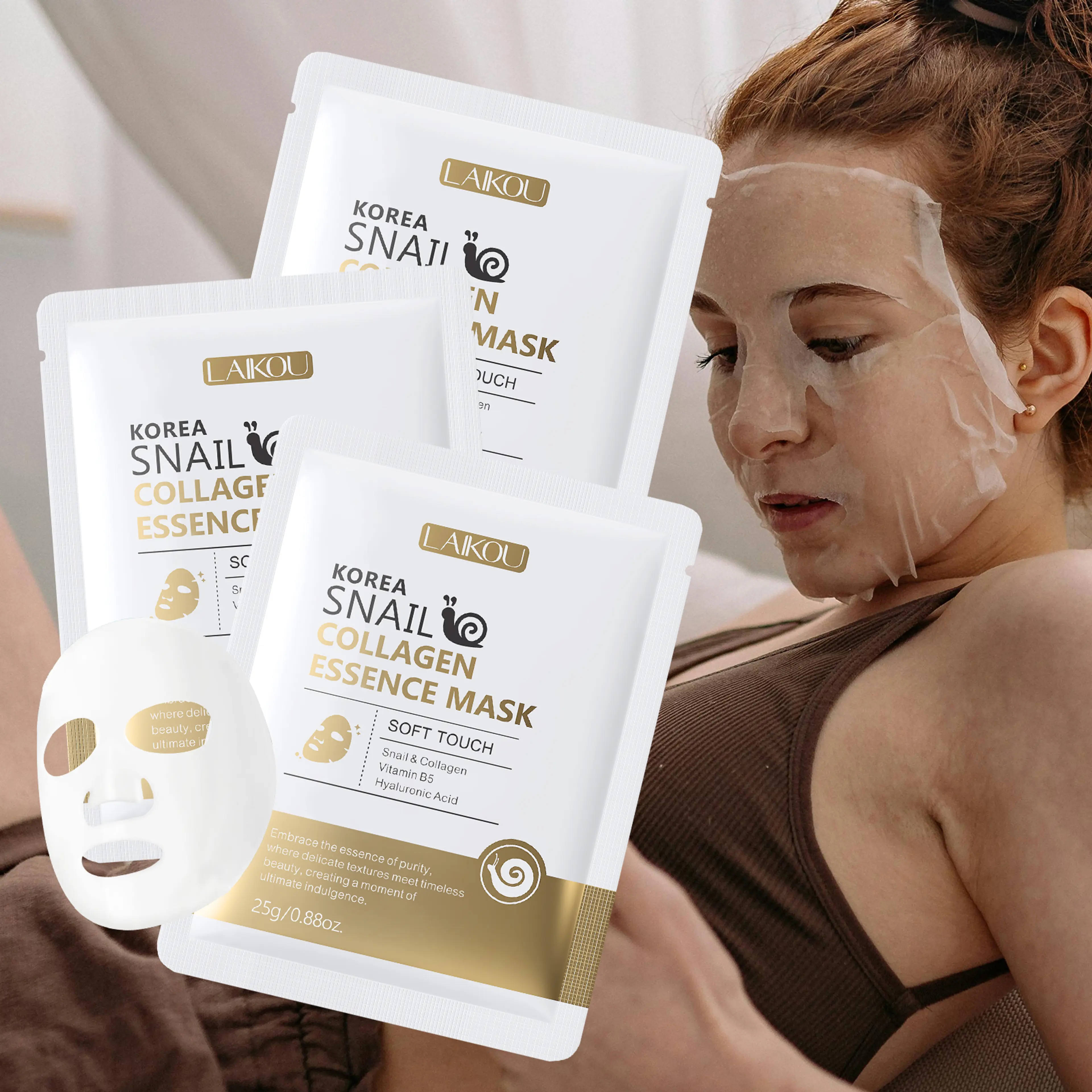 Sheetmask med snigel & kollagen – ansiktsmask 20-pack