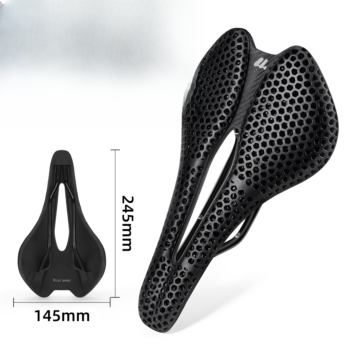 WEST BIKING 3d-printad sadel med skena i Cr-Mo-stål, cirka 265 gram