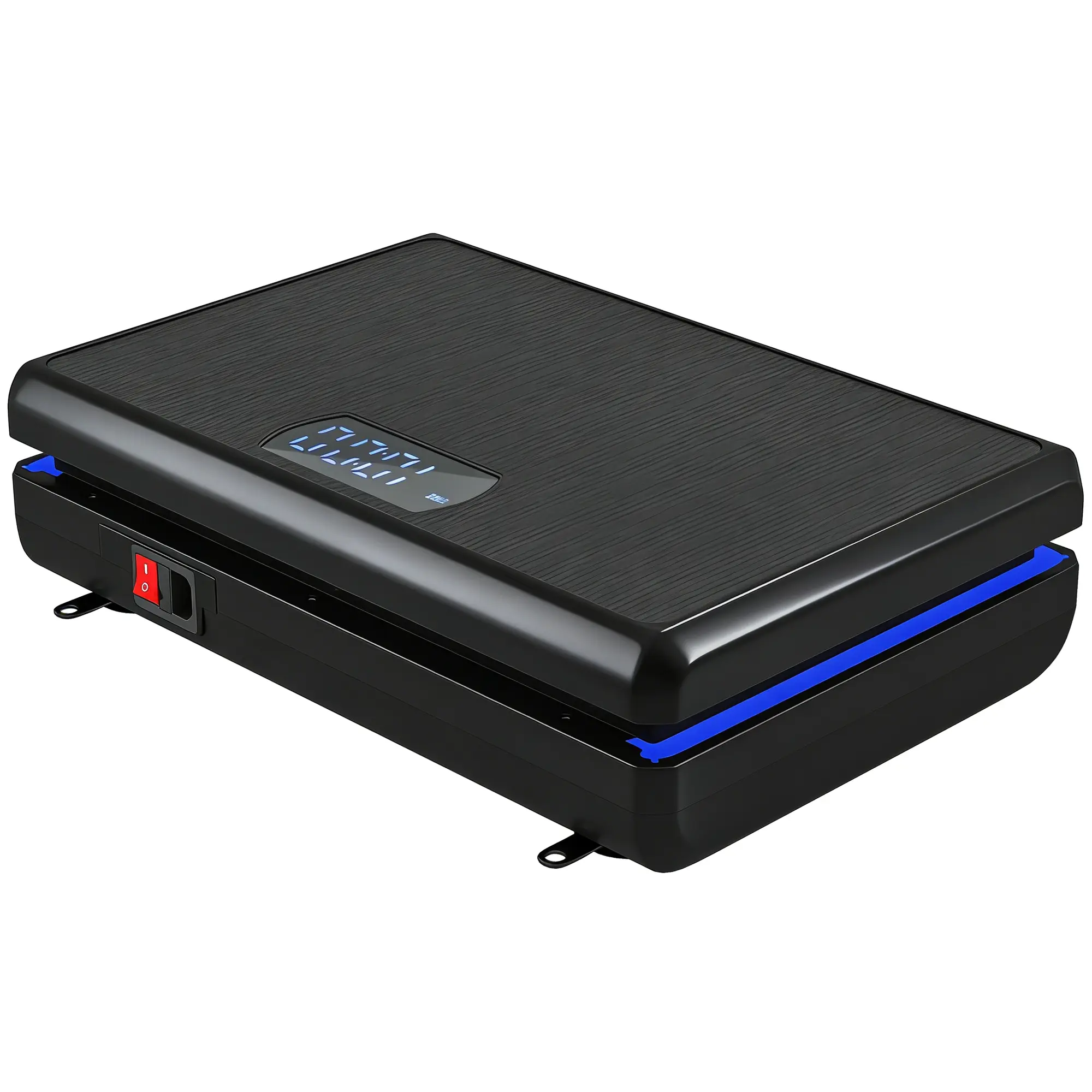 Vibrationsplatta med 120 hastigheter, träningsband, svart