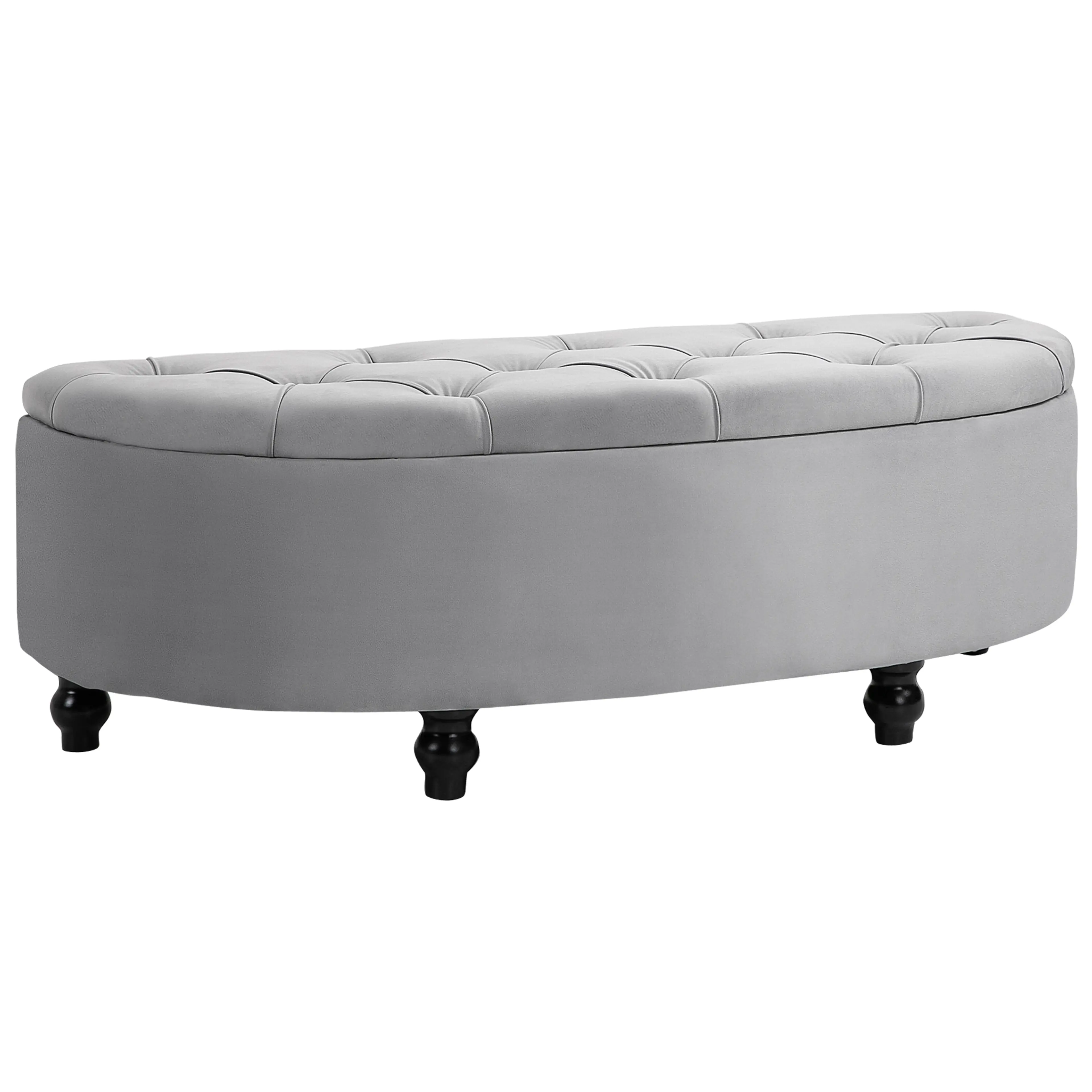 Halvoval förvaringsbänk 120 cm