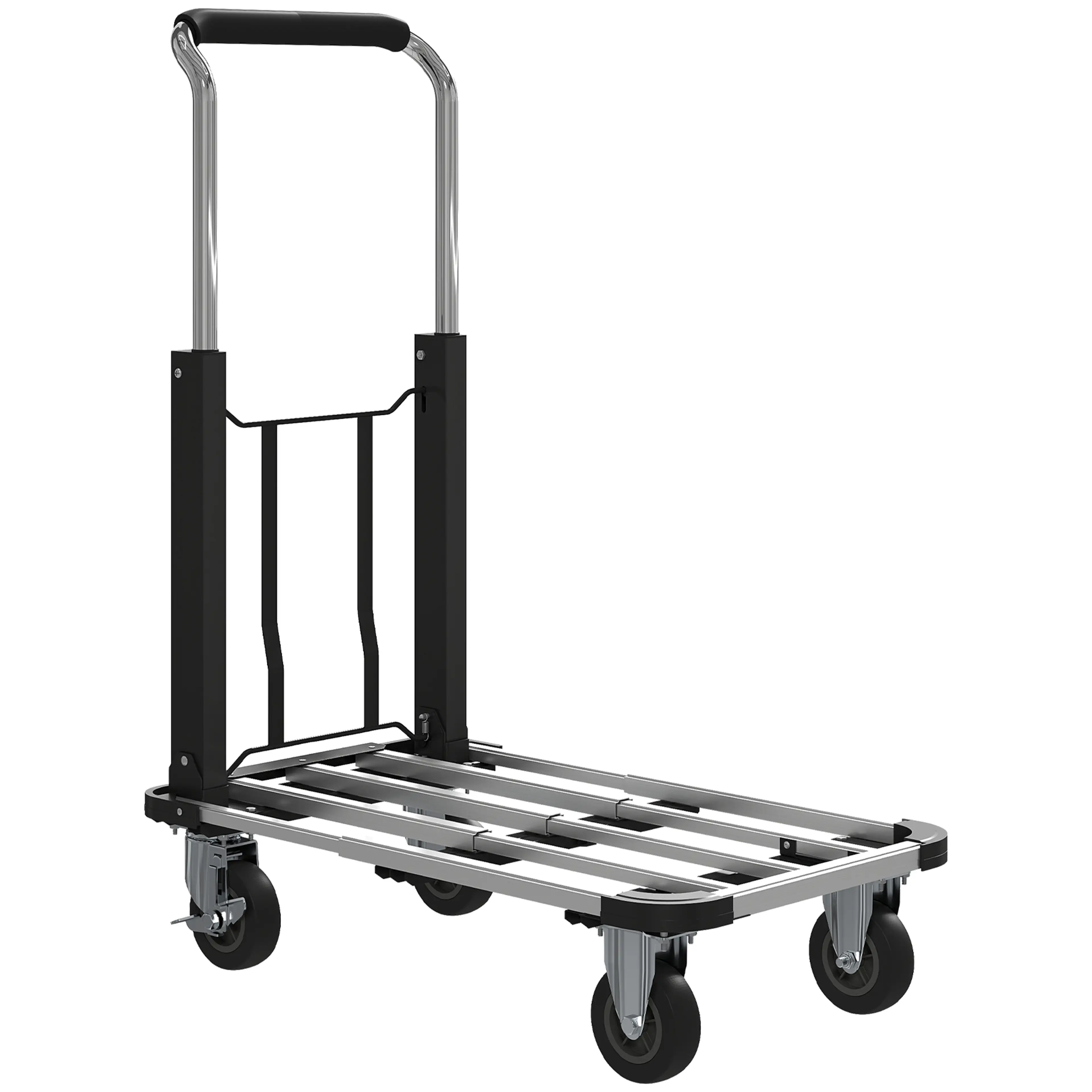 Hopfällbar handvagn med utdragbar lastyta – bär 150 kg, handtag 69–95 cm