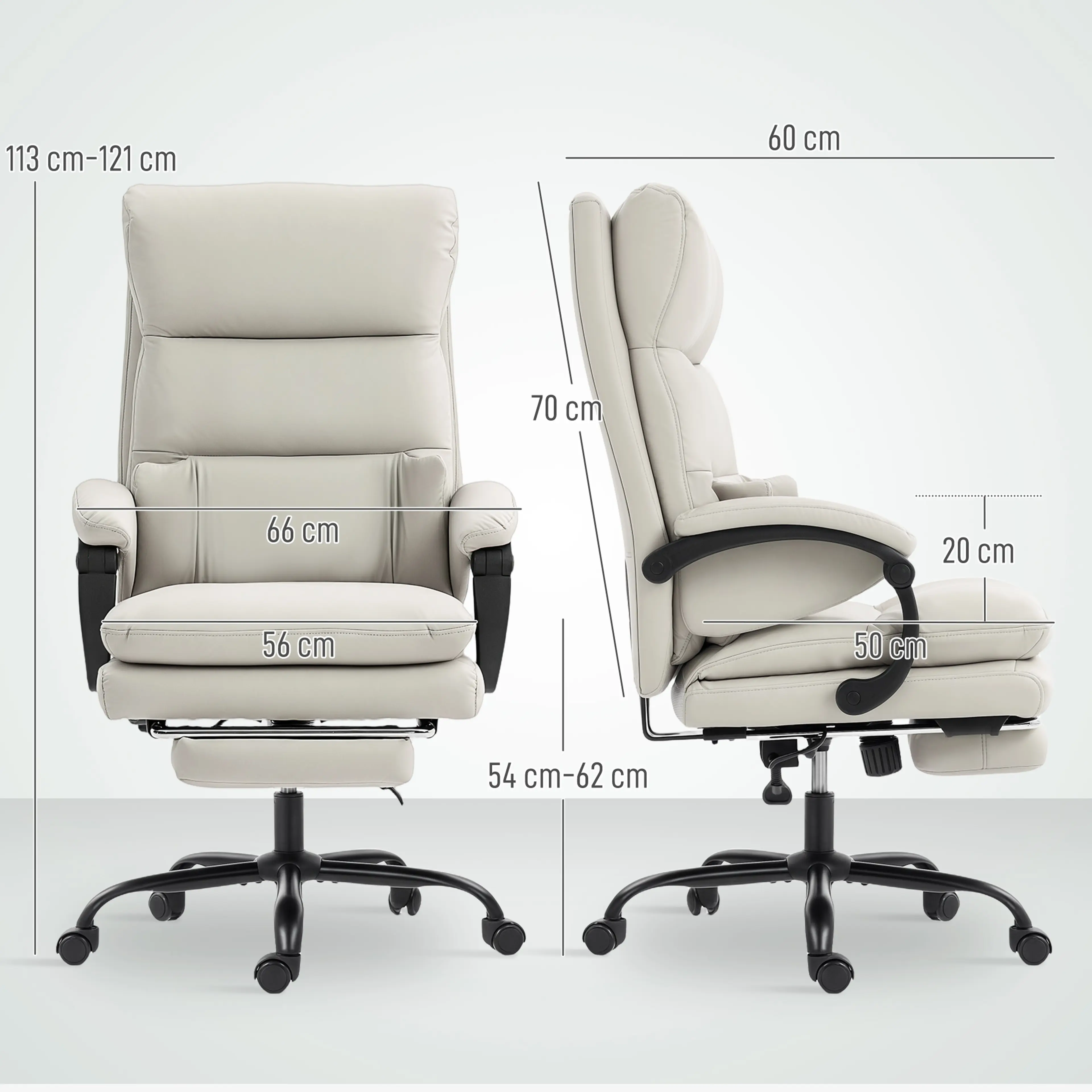 Kontorsstol 60 cm djup i konstläder – bild 4