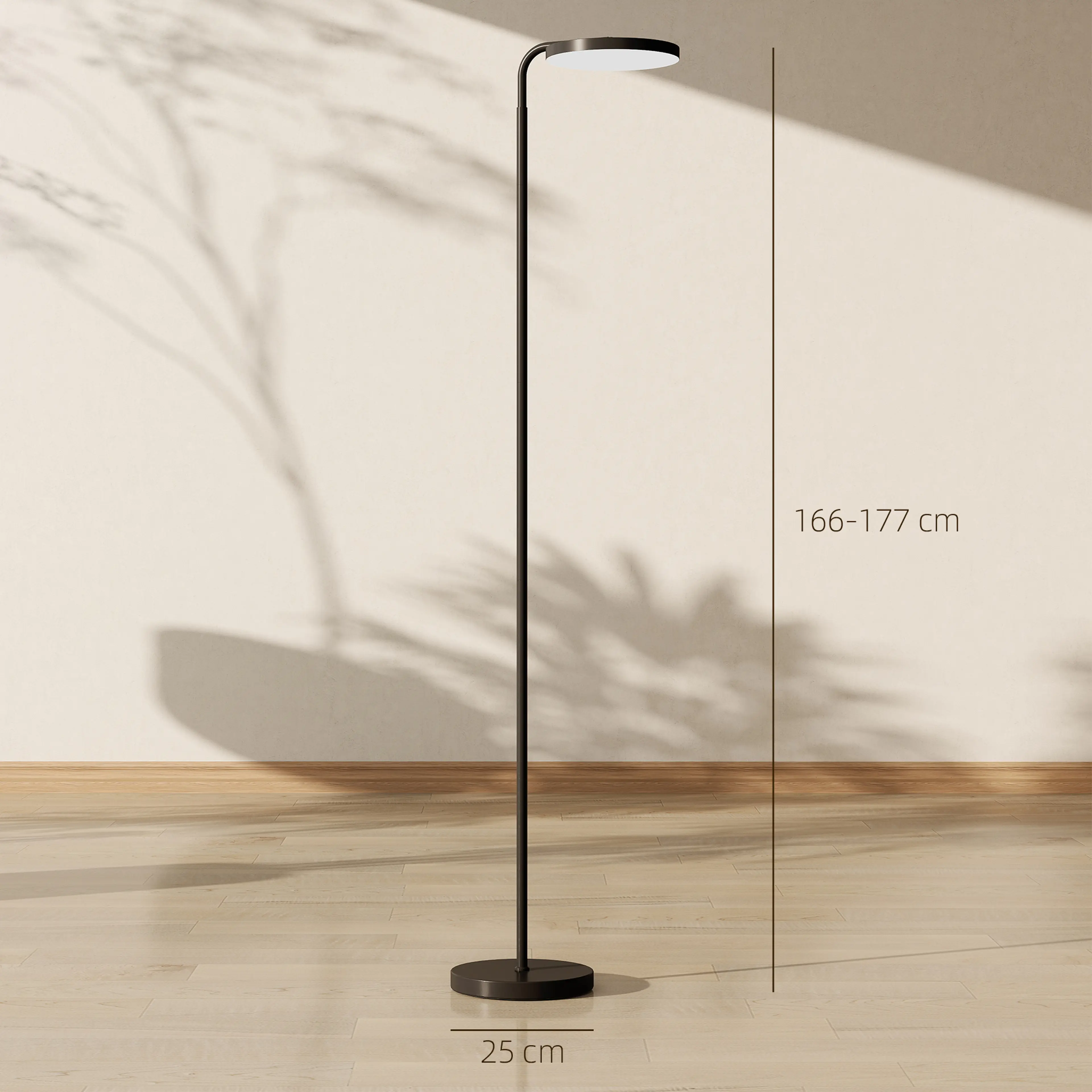 Golvlampa höjdjusterbar 166–177 cm – 350° vridbart huvud och fjärrkontroll – bild 4