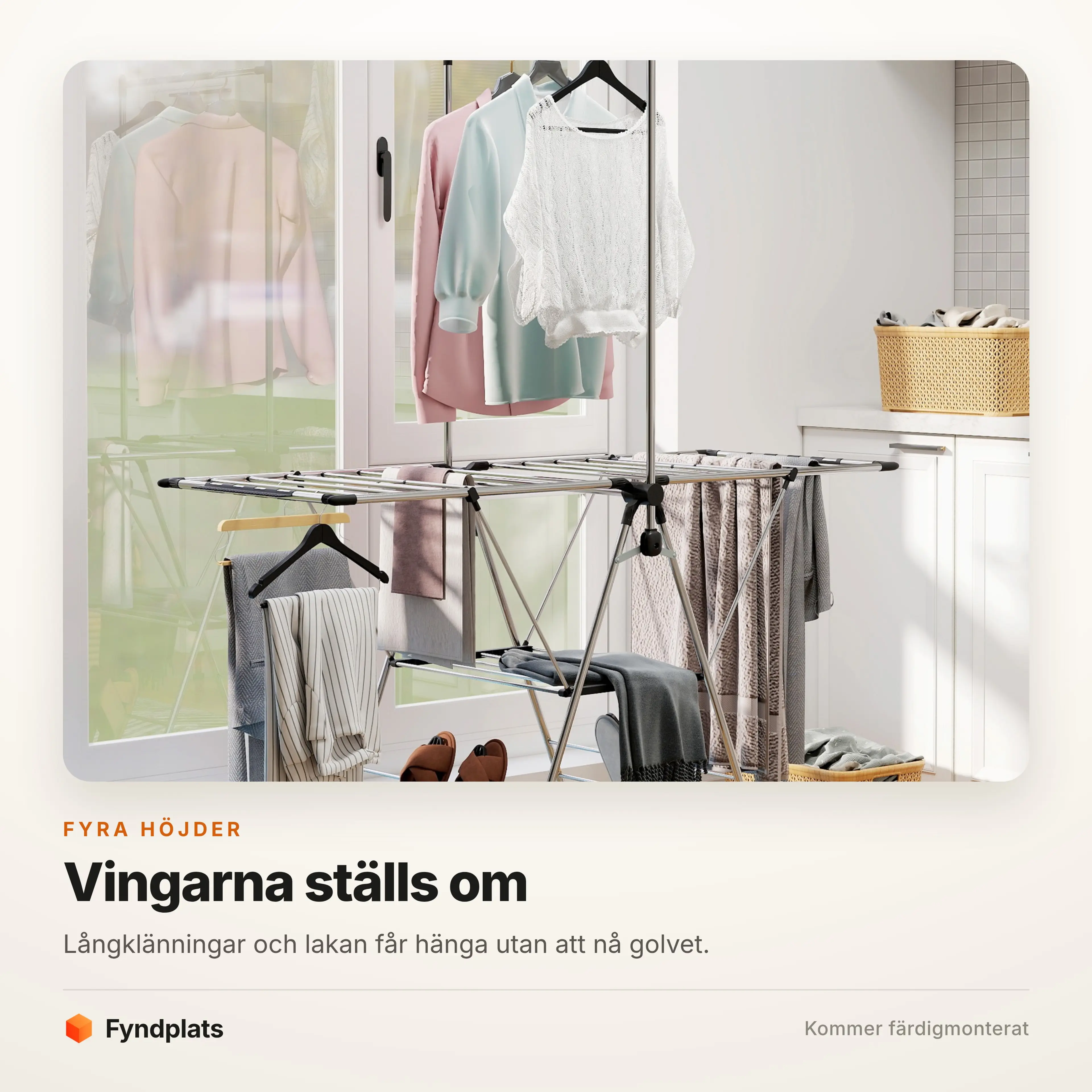 Vingarna ställs i fyra höjdlägen