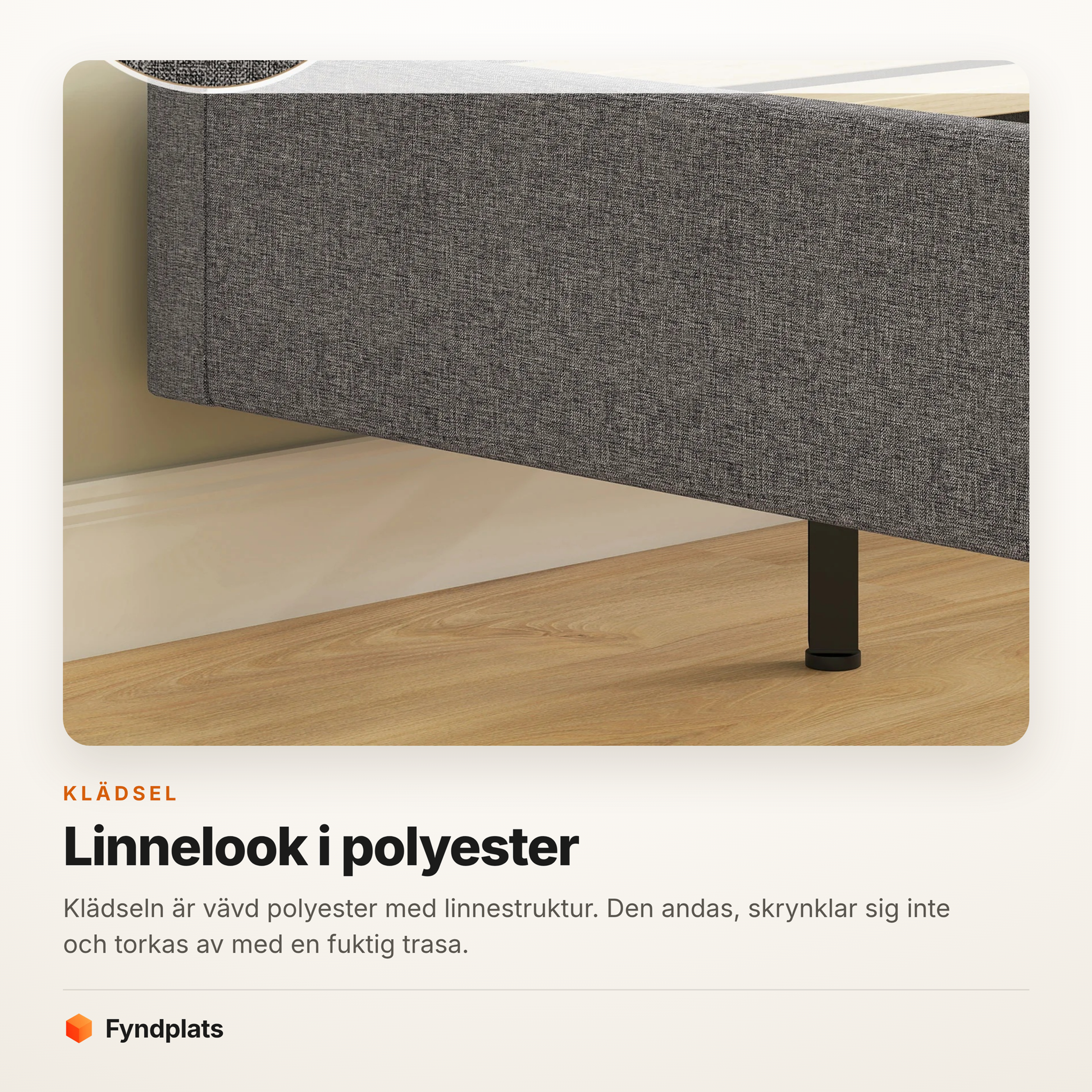 Kort: klädsel i linnelook av polyester