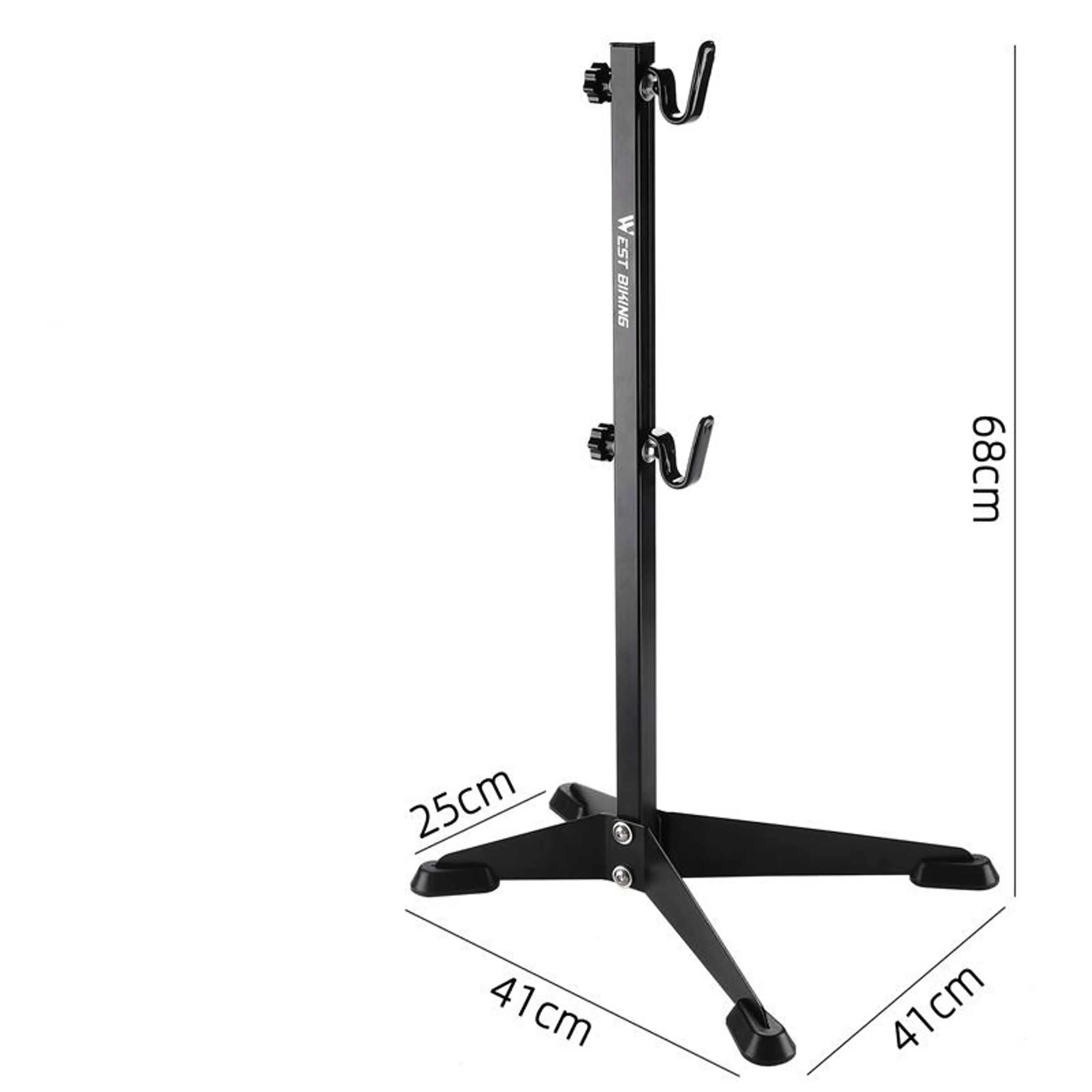 Svart cykelställ i järn – 68 cm högt, vikt cirka 1,85 kg