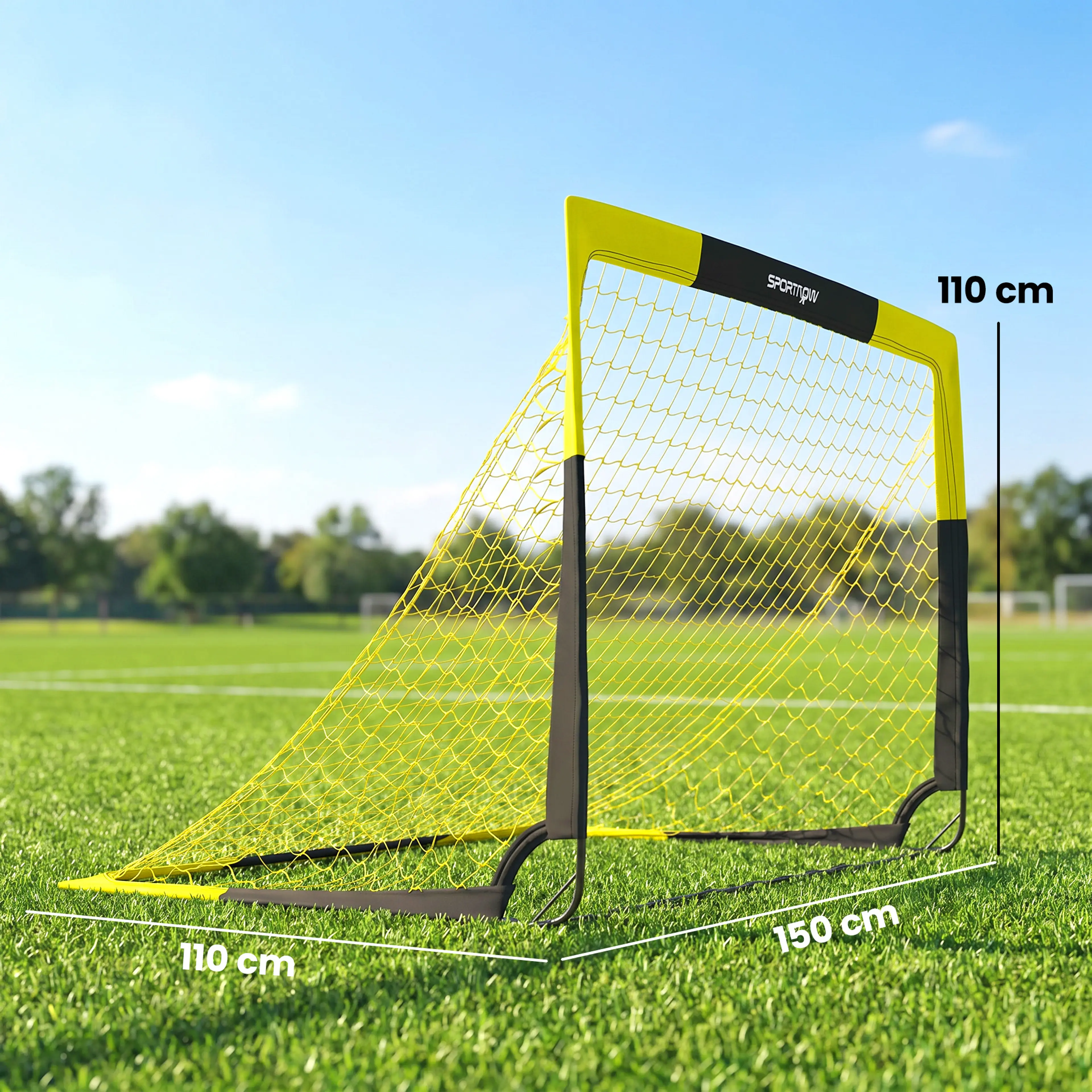 Måttskiss: 150 cm brett, 110 cm djupt och 110 cm högt