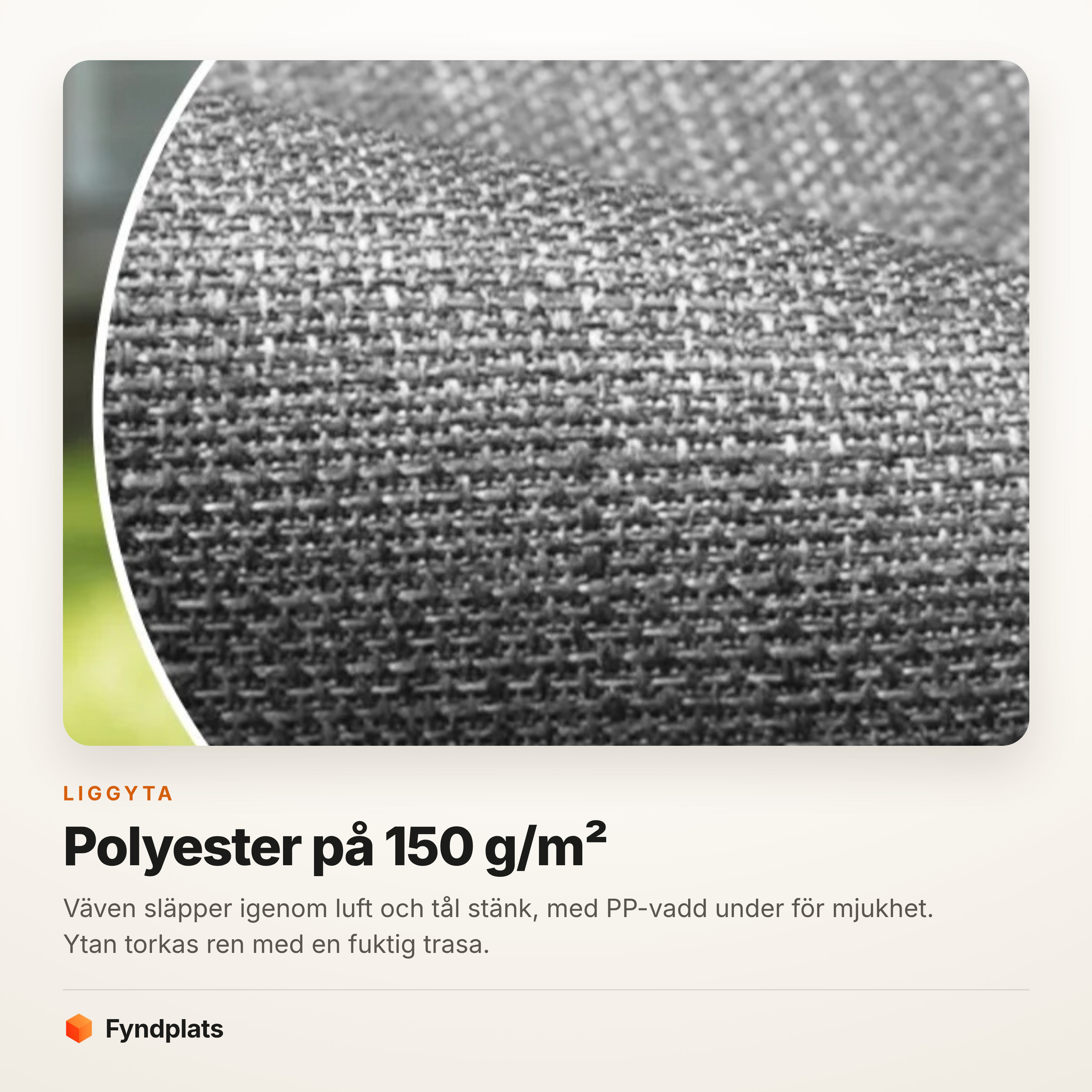 Kort: liggyta i polyester 150 g/m²