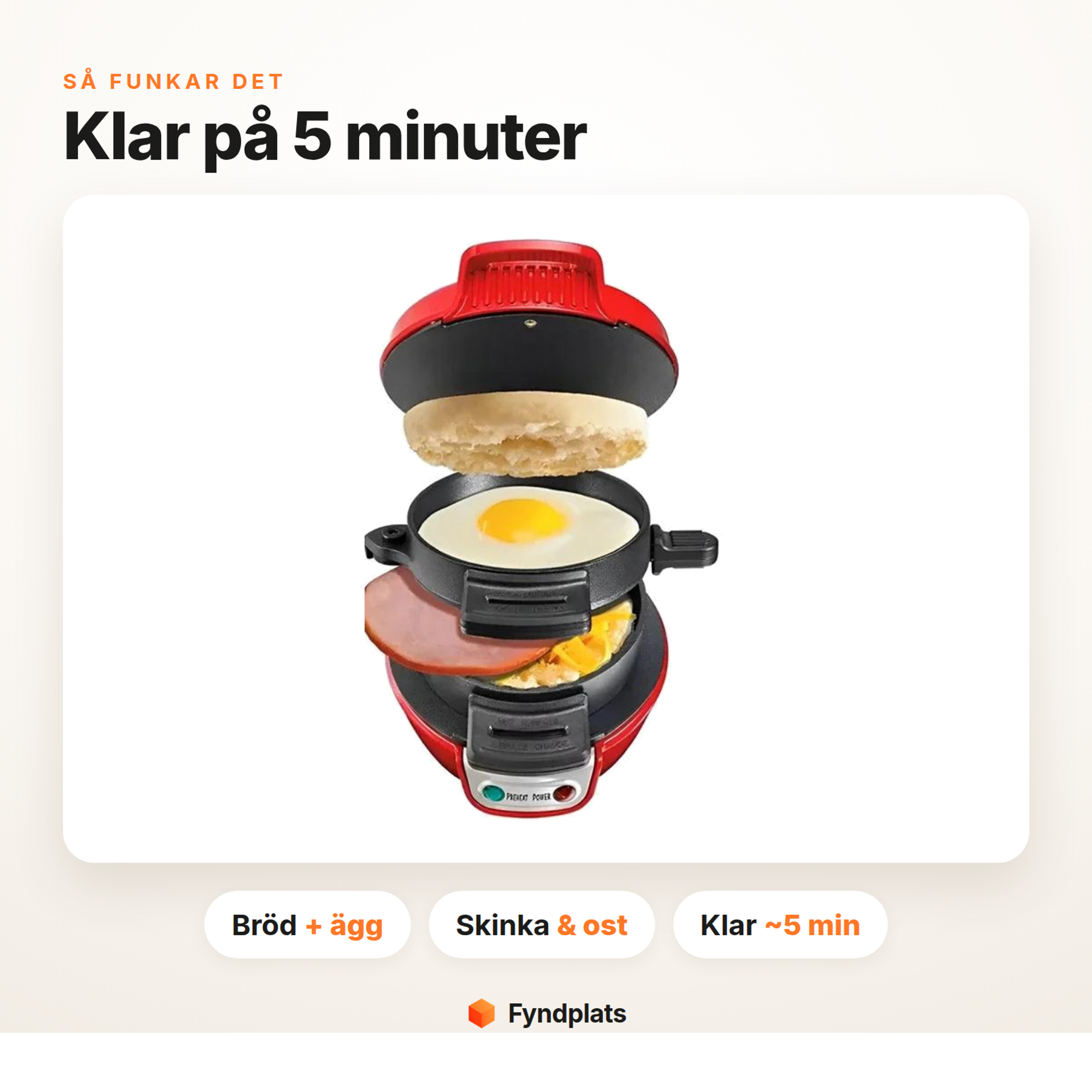 Så funkar frukostmackamaskinen – bröd, ägg och fyllning klart på cirka 5 minuter