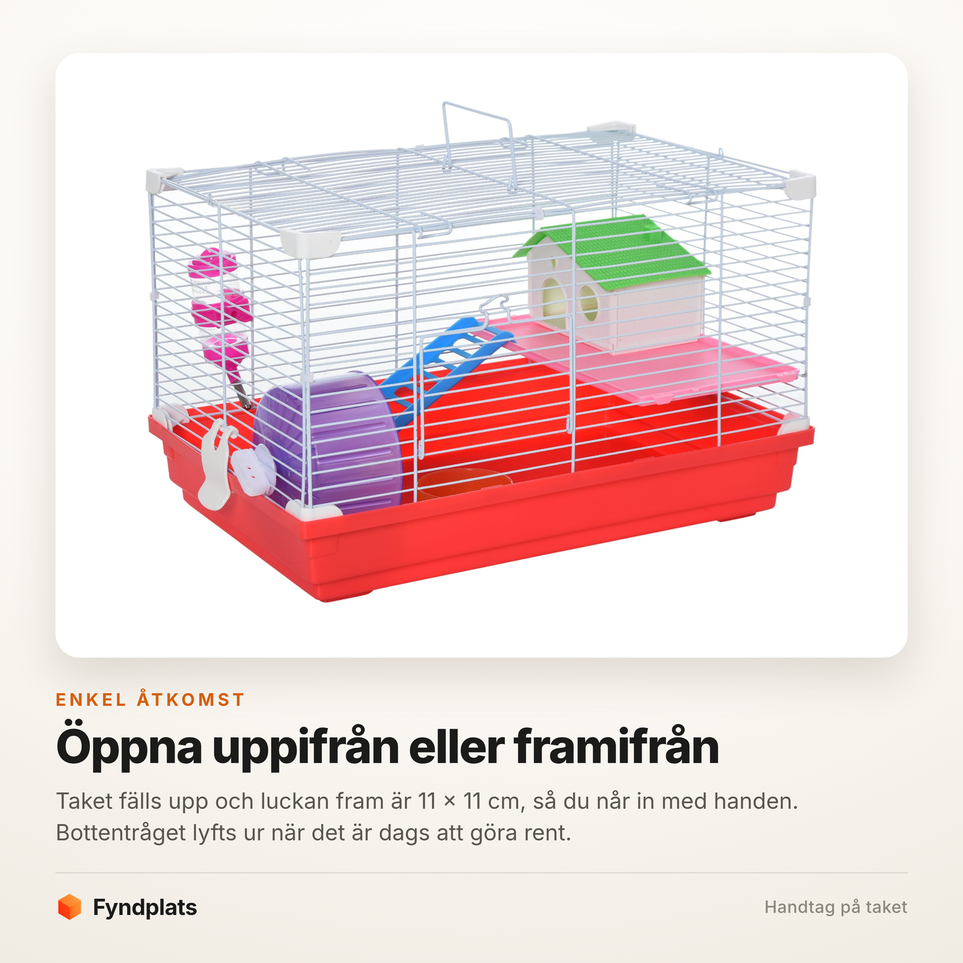 Fyndplats-kort om det öppningsbara taket, luckan fram och det urtagbara bottentråget