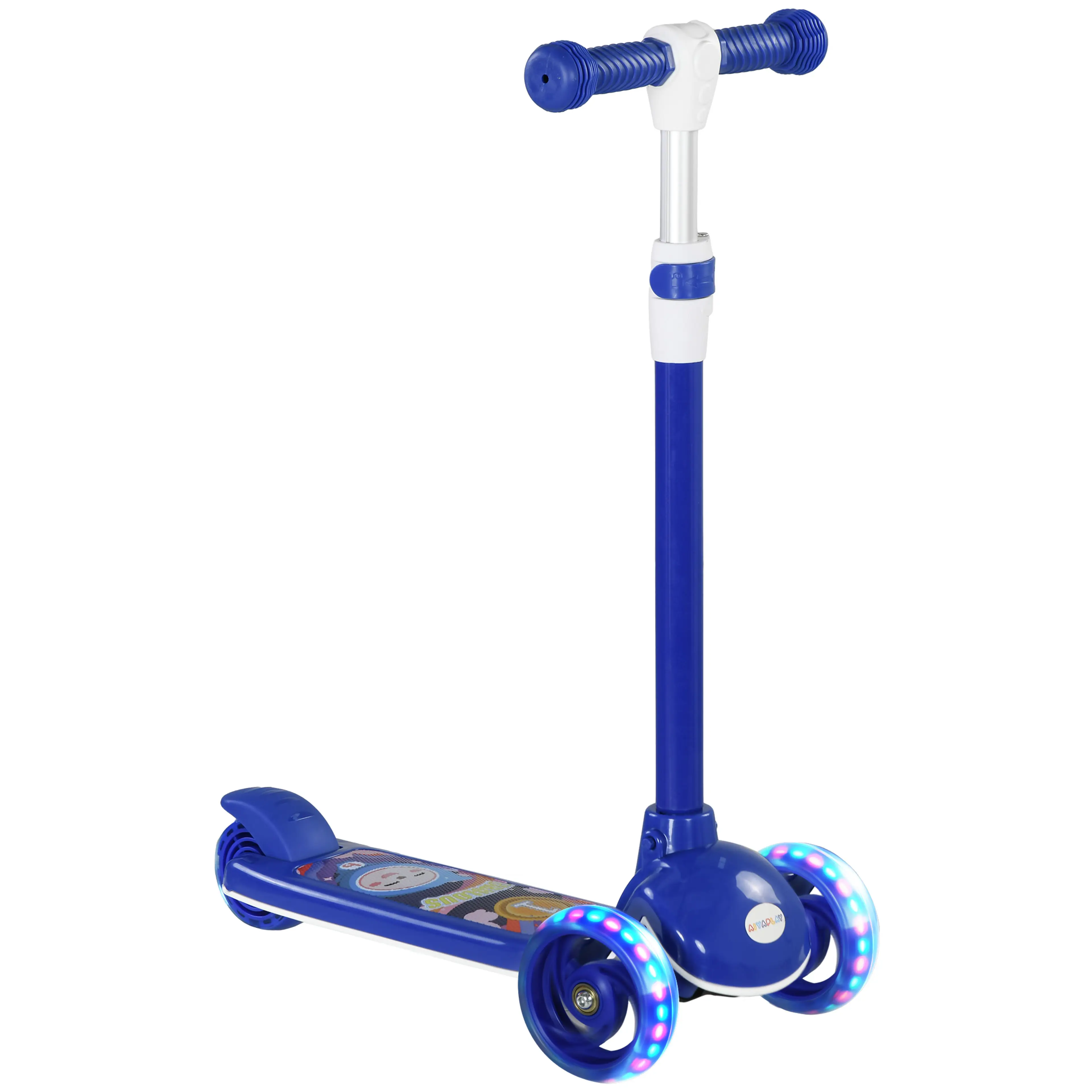 Sparkcykel för barn 2–6 år – trehjulig med LED-hjul, justerbar och hopfällbar