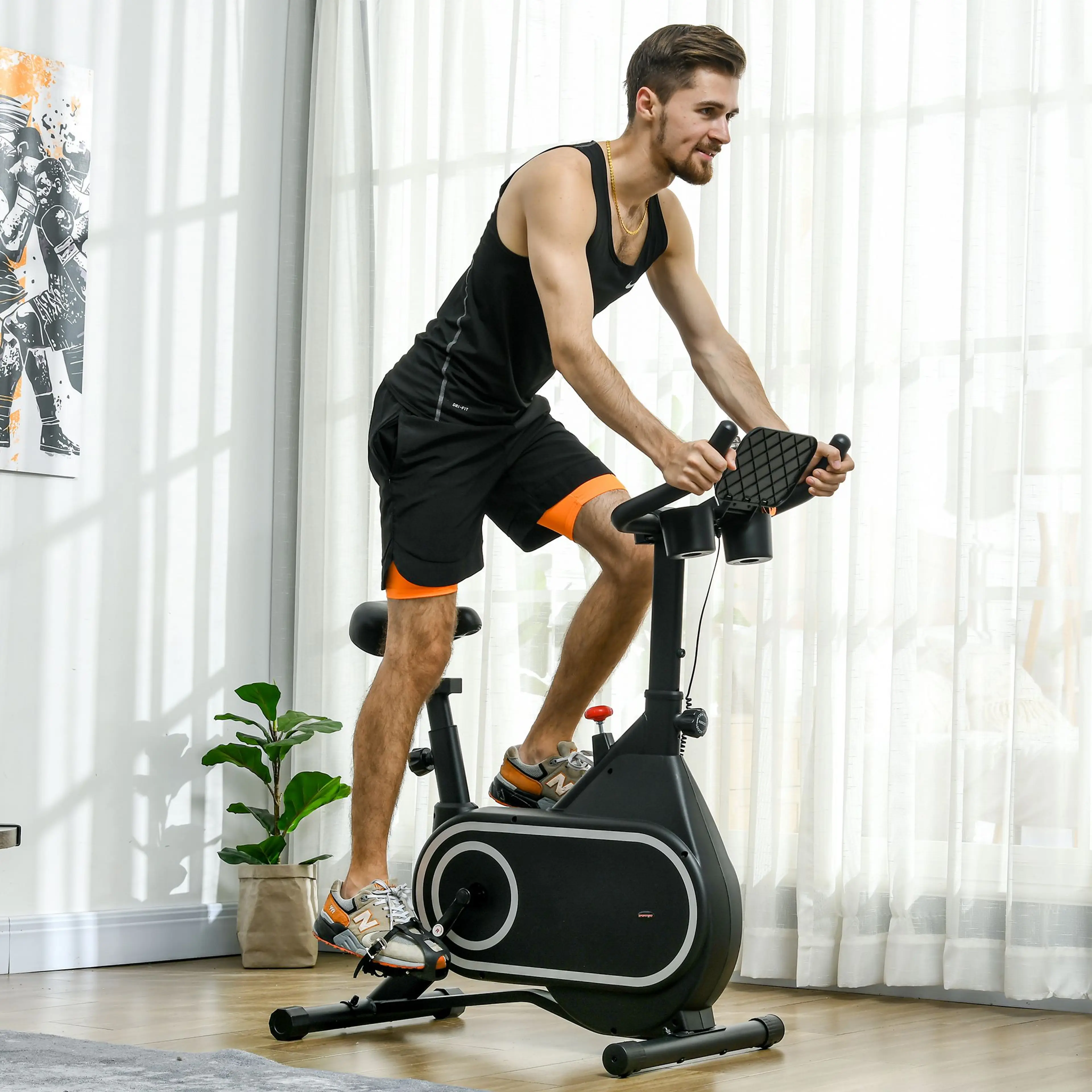 Motionscykel för hemmet – 8 motstånd, justerbar, 120 kg