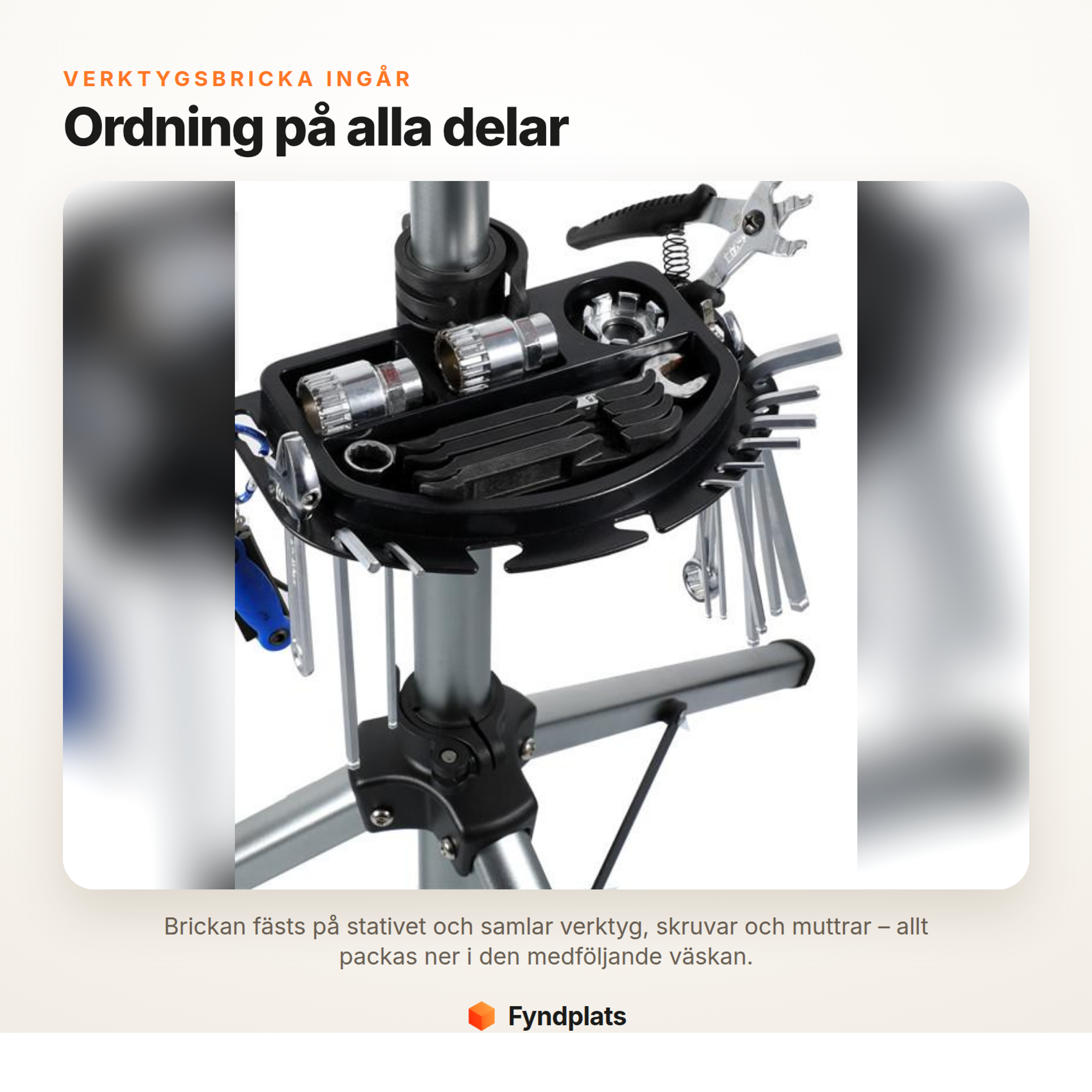 Fyndplats-kort: verktygsbrickan håller ordning på verktyg och smådelar