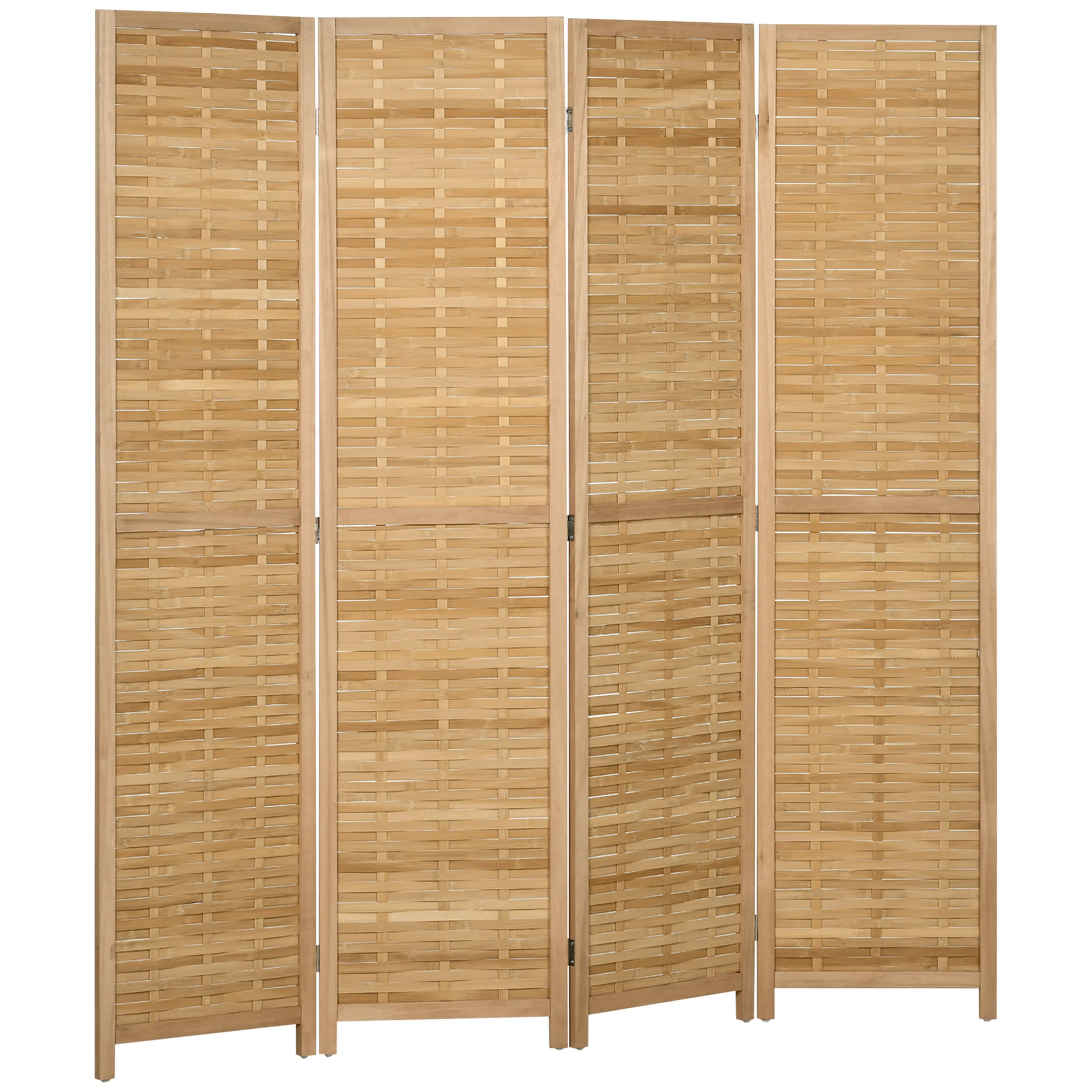 Rumsavdelare 160 cm med 4 paneler i flätad bambu