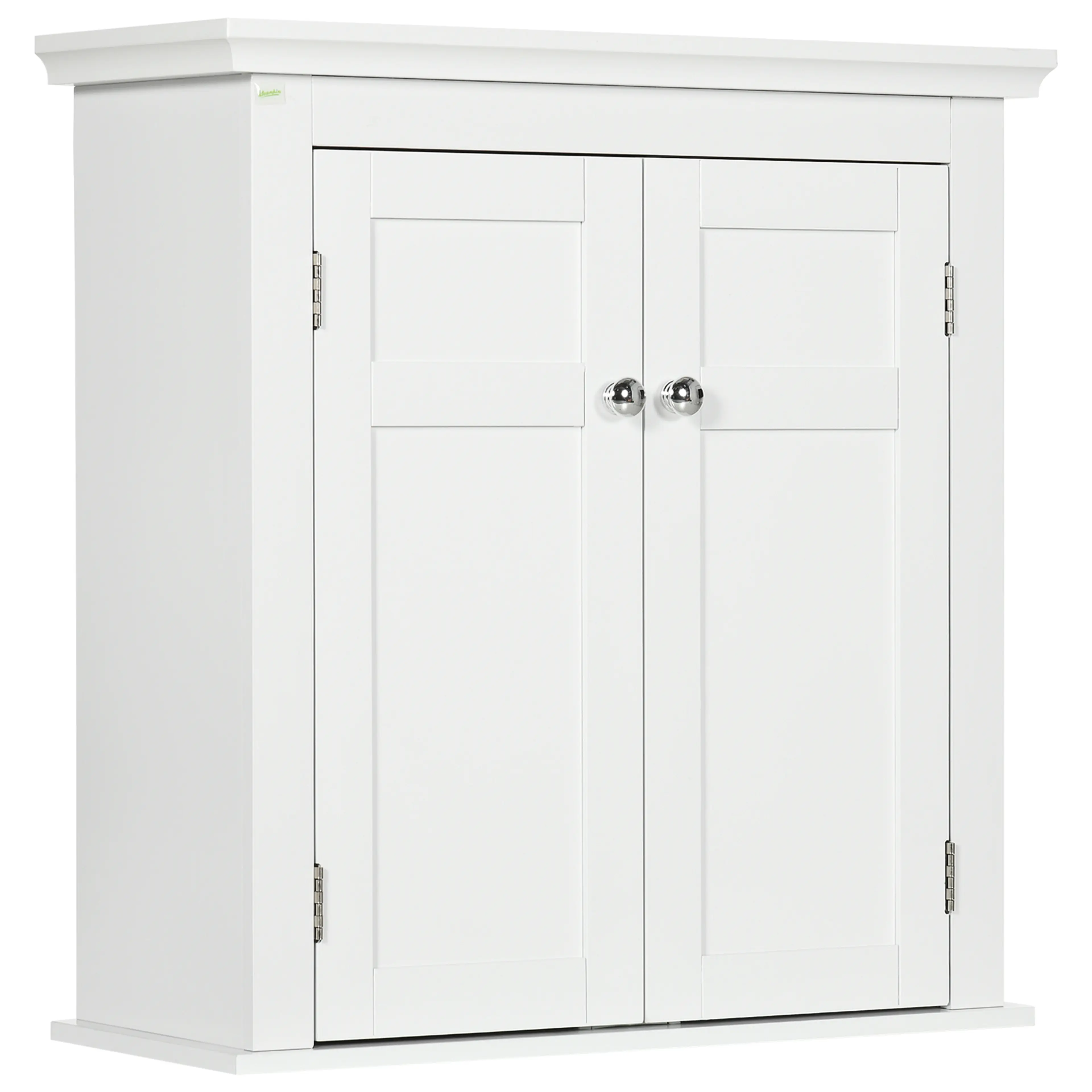 Badrumsskåp för vägg med justerbara hyllor – vitt, 58x24x60 cm