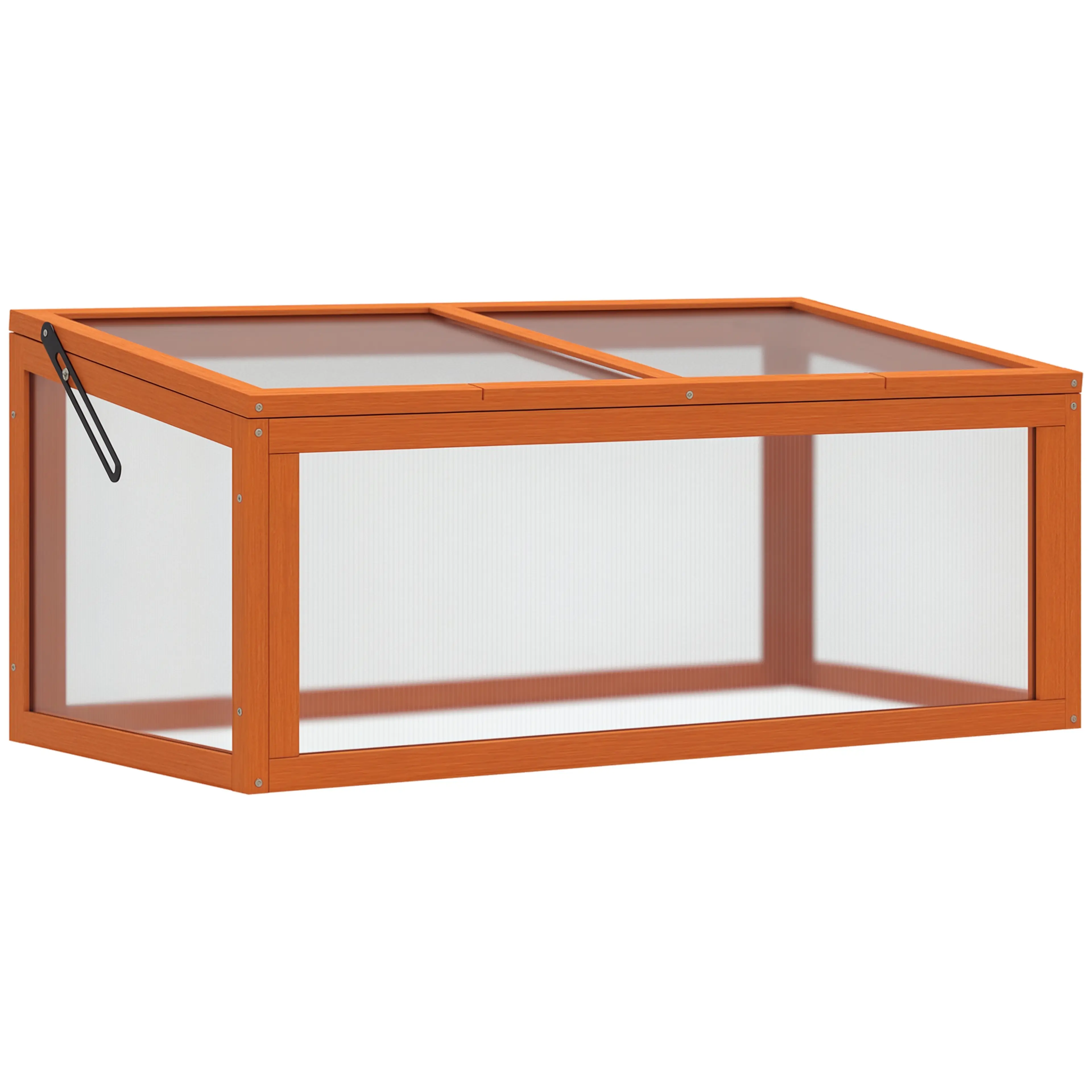 Drivbänk i trä 90 × 46 cm med lock i polykarbonat på stötta