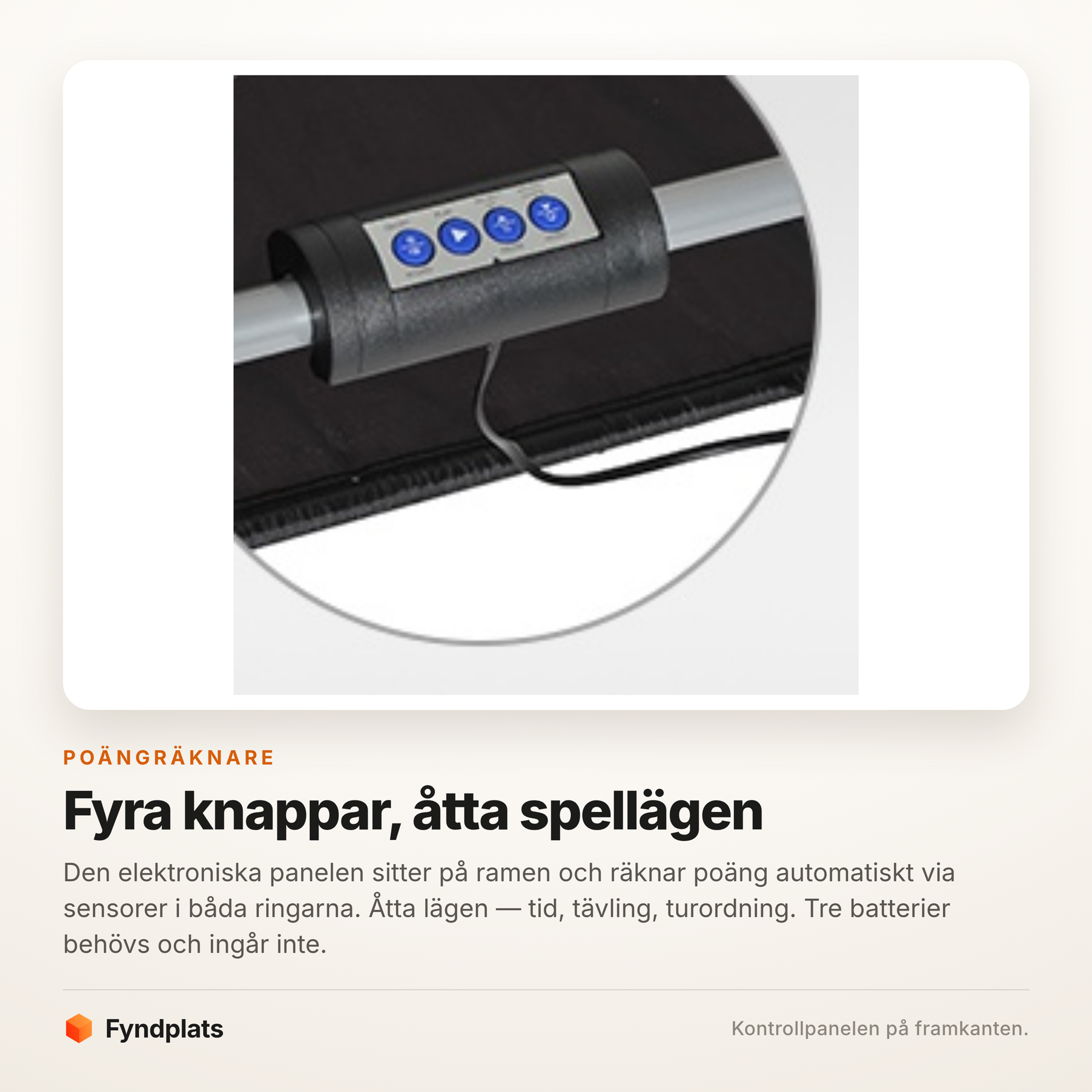 Närbild på den elektroniska poängräknarens kontrollpanel