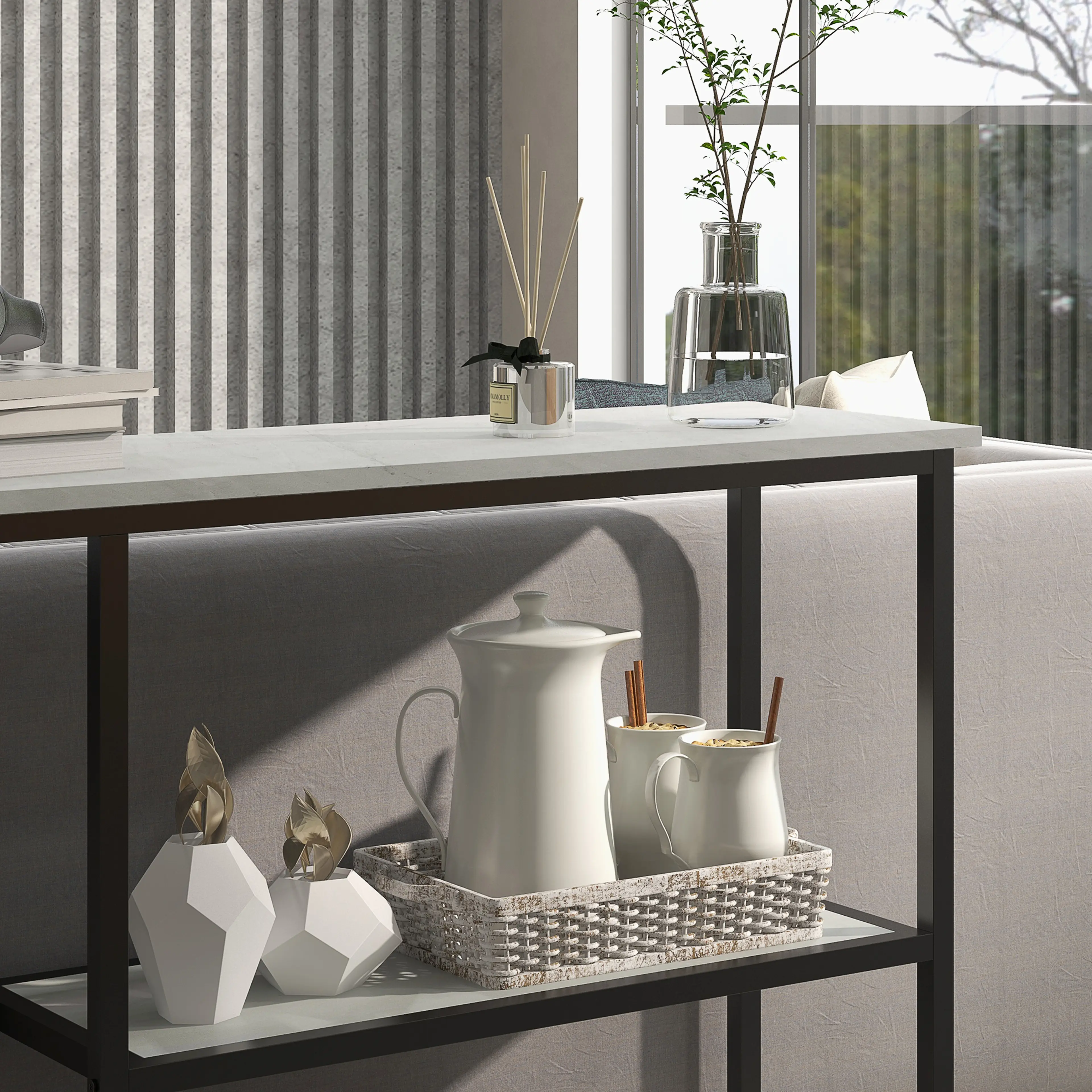 Konsolbord 100 cm i marmorlook – bild 5