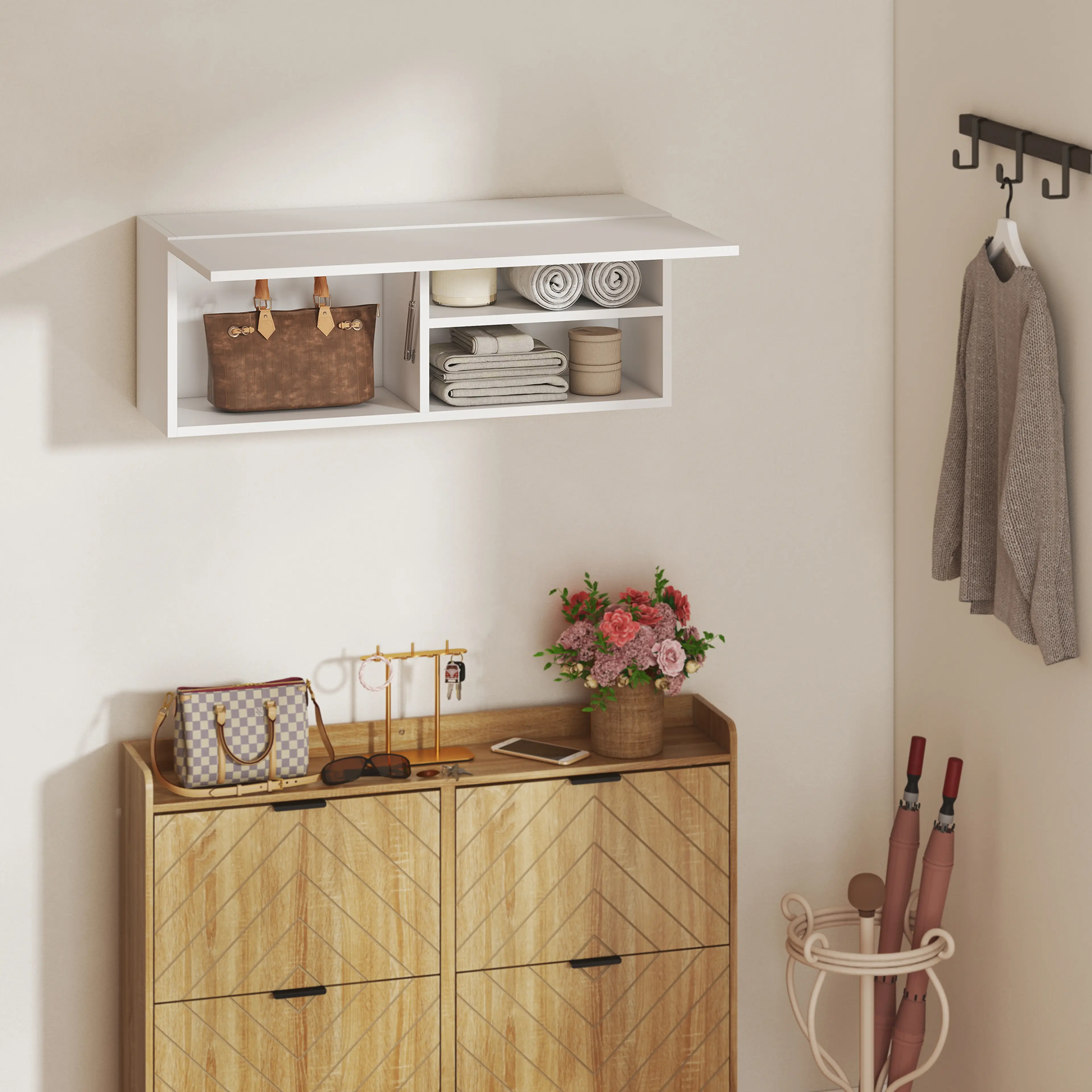 Hängskåp badrum 80 × 30 cm med uppfällbar lucka – bild 4