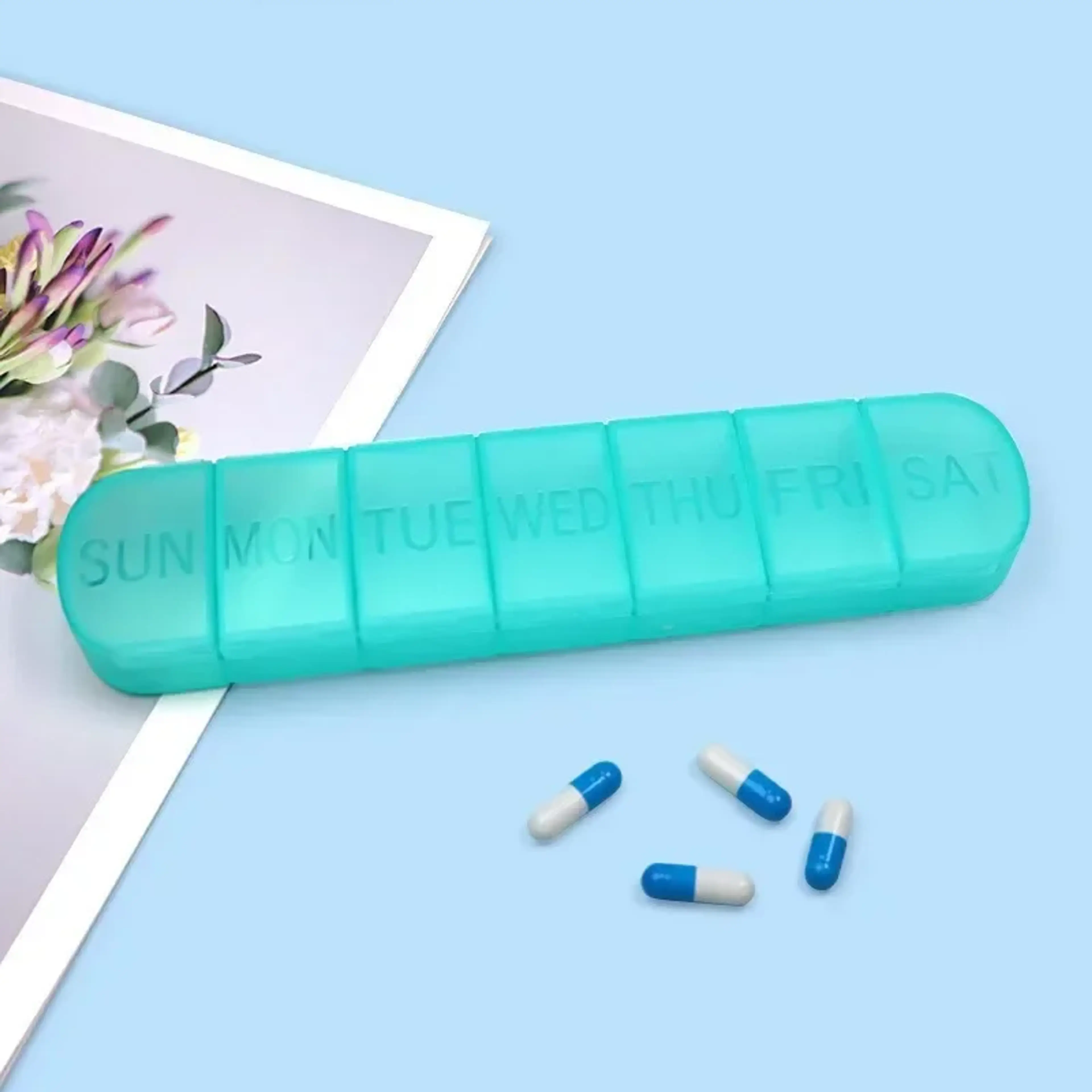 Veckovis medicinlåda – kompakt pillerfodral för enkel dosering