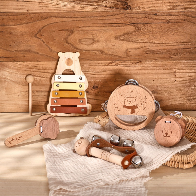 Miniatyrbild: Montessori Musikset i Trä – 5-delars pedagogiskt instrumentset för barn