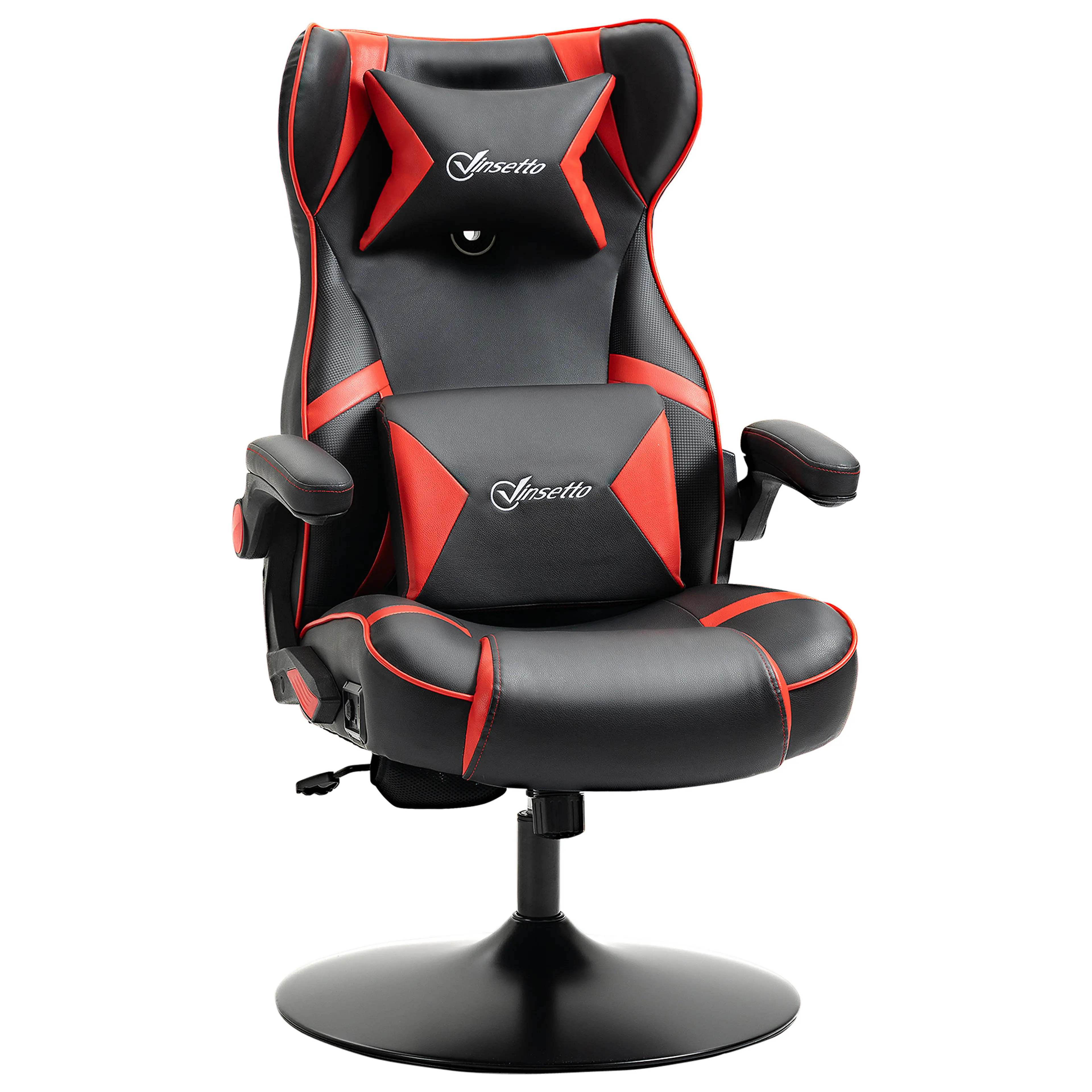 Gamingstol med inbyggda högtalare – piedestalfot, Bluetooth och USB
