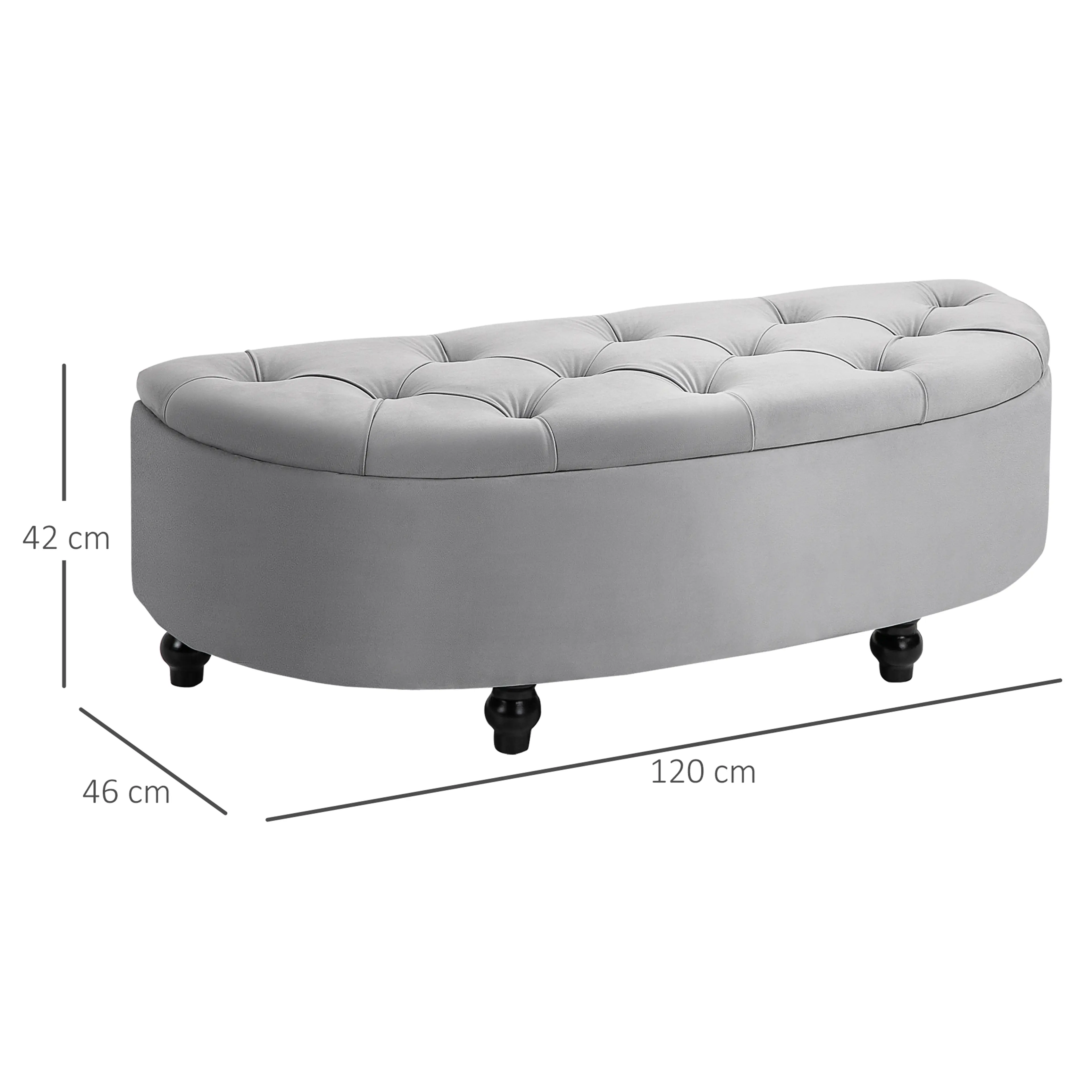 Halvoval förvaringsbänk 120 cm – bild 4