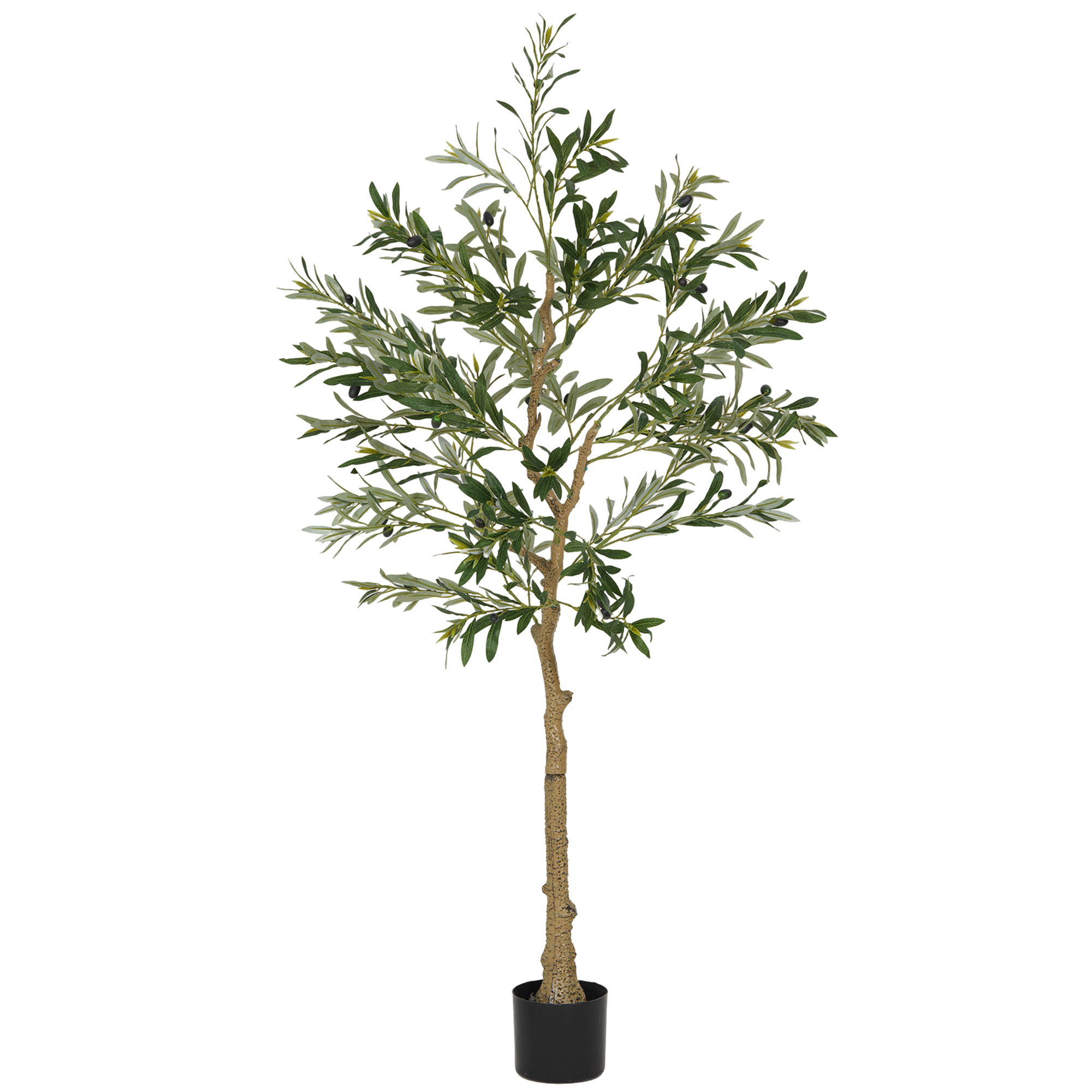 Konstgjort olivträd med sidenliknande blad och oliver i storleken 150 cm