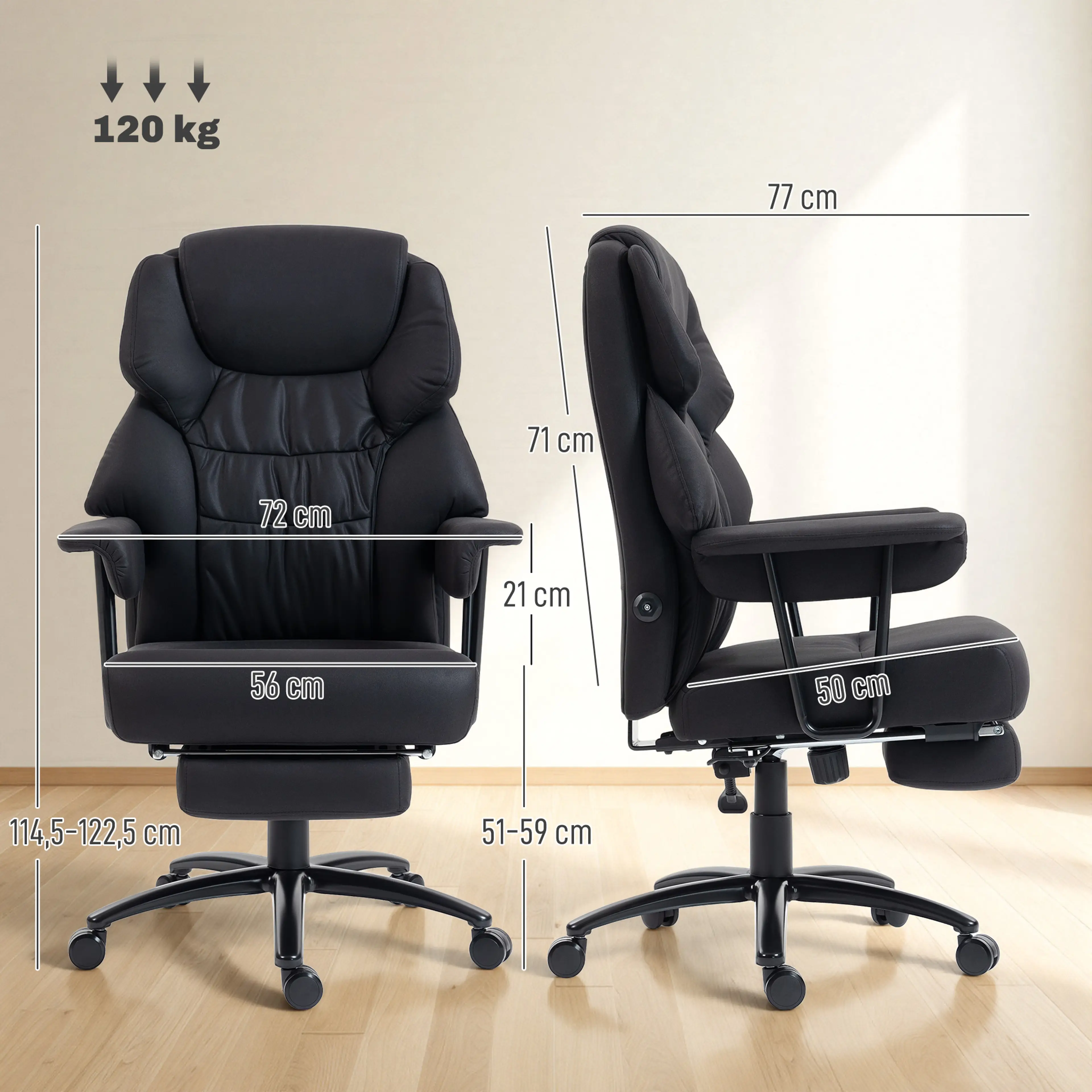 Massagestol med 3D-knådning – fyra punkter, fotstöd och 136 cm liggläge – bild 4