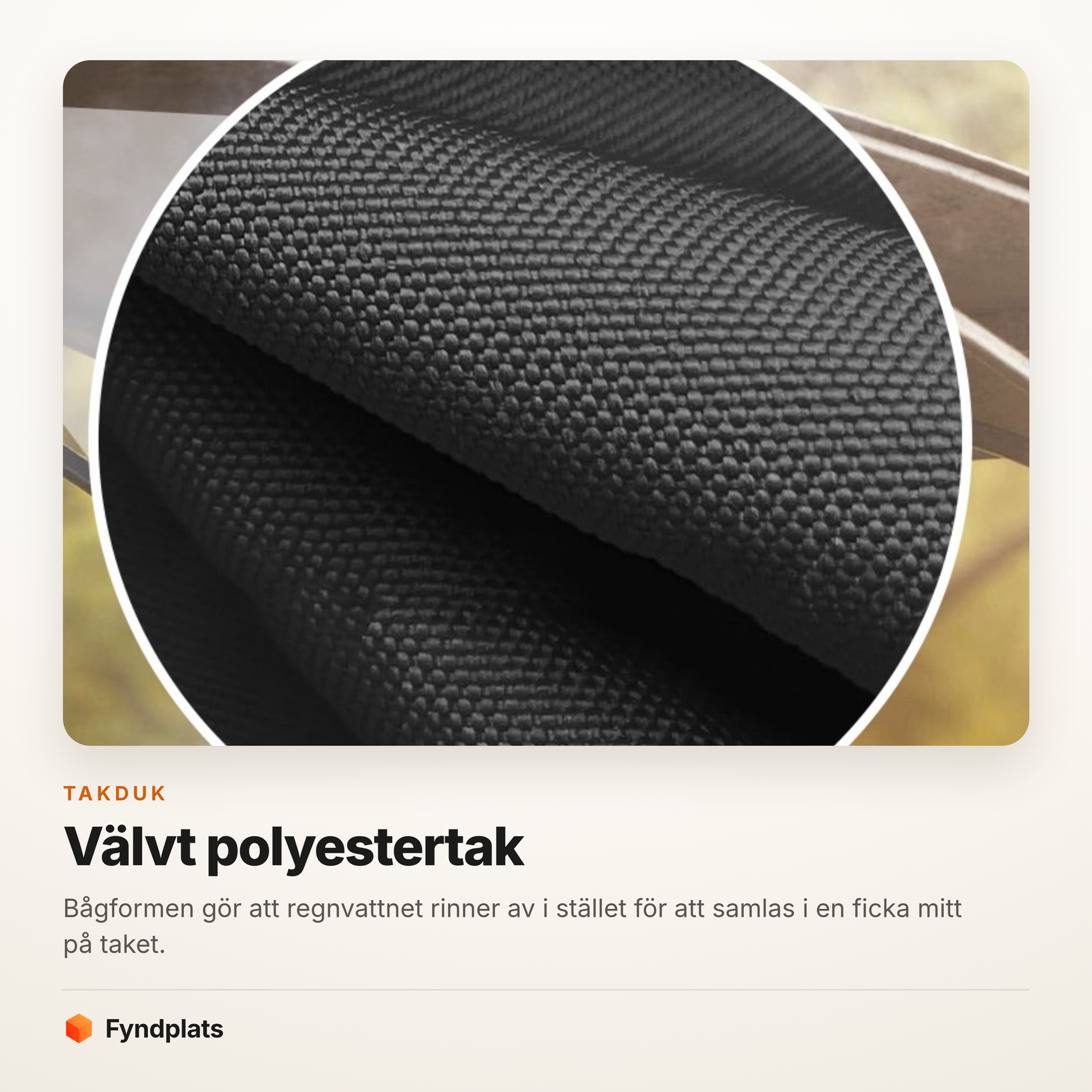 Närbild på grilltältets svarta polyesterduk med vävmönster