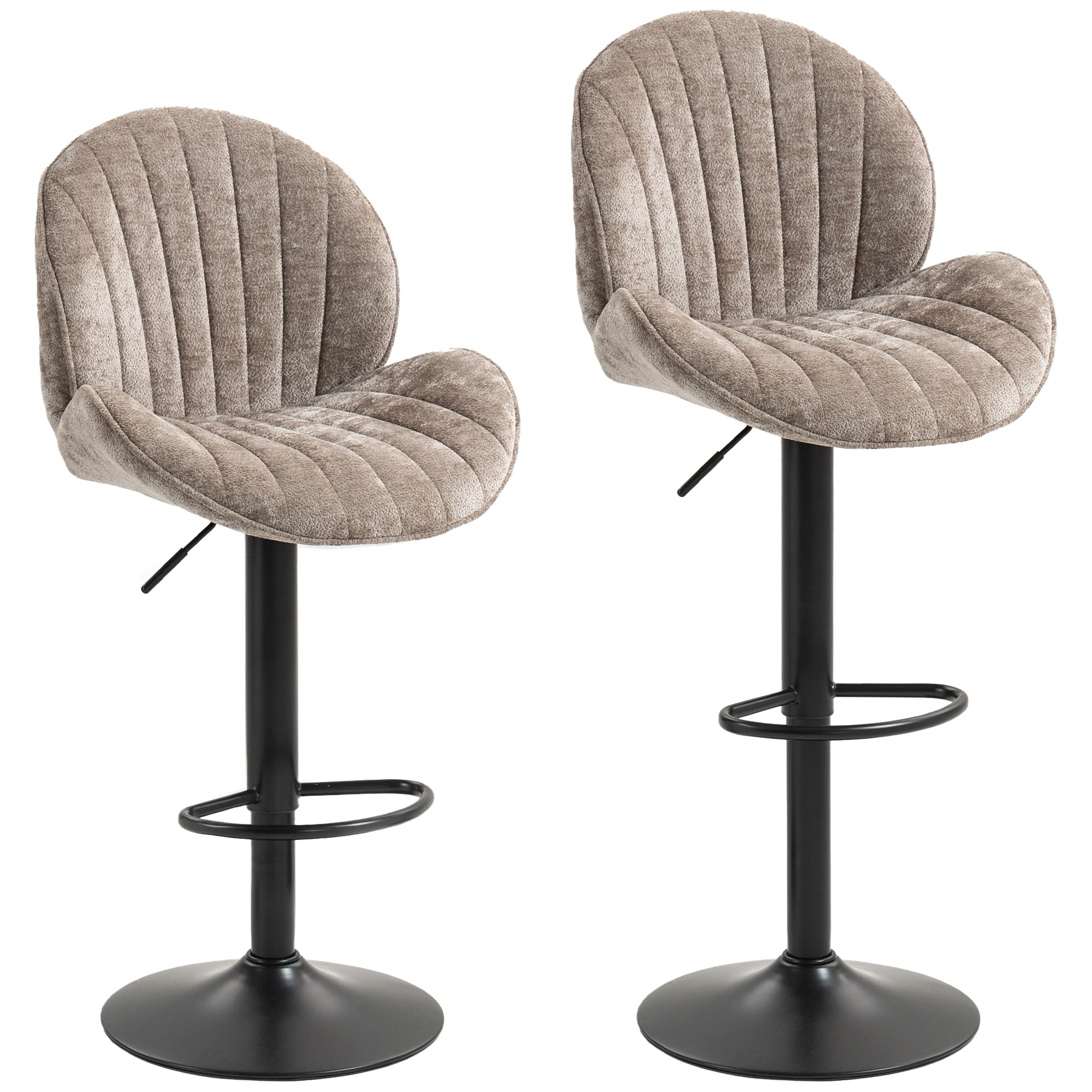 Barstolar 2-pack i chenille, 48 cm bred sits