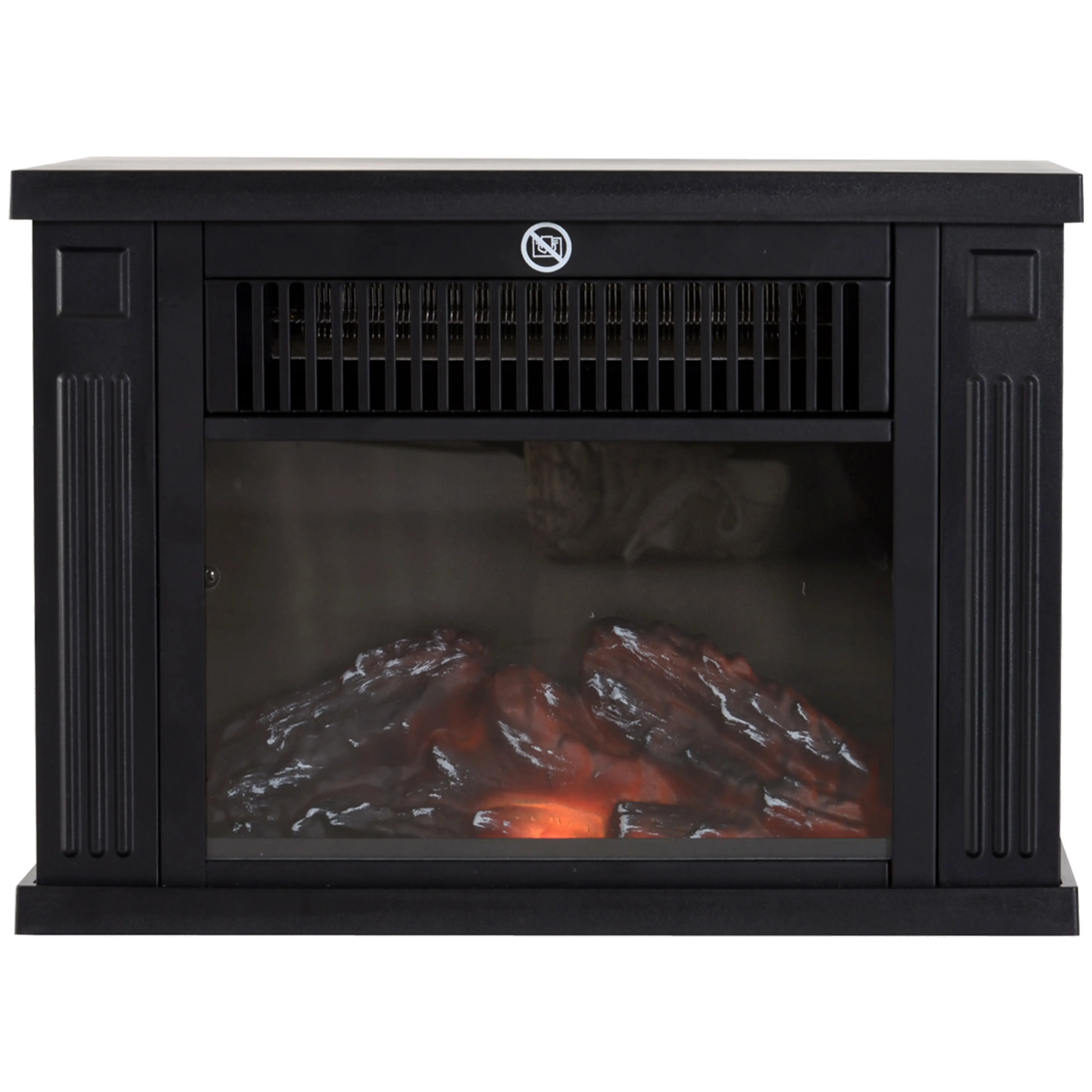 Minielkamin 34 cm bred – 1200 W och låga utan värme