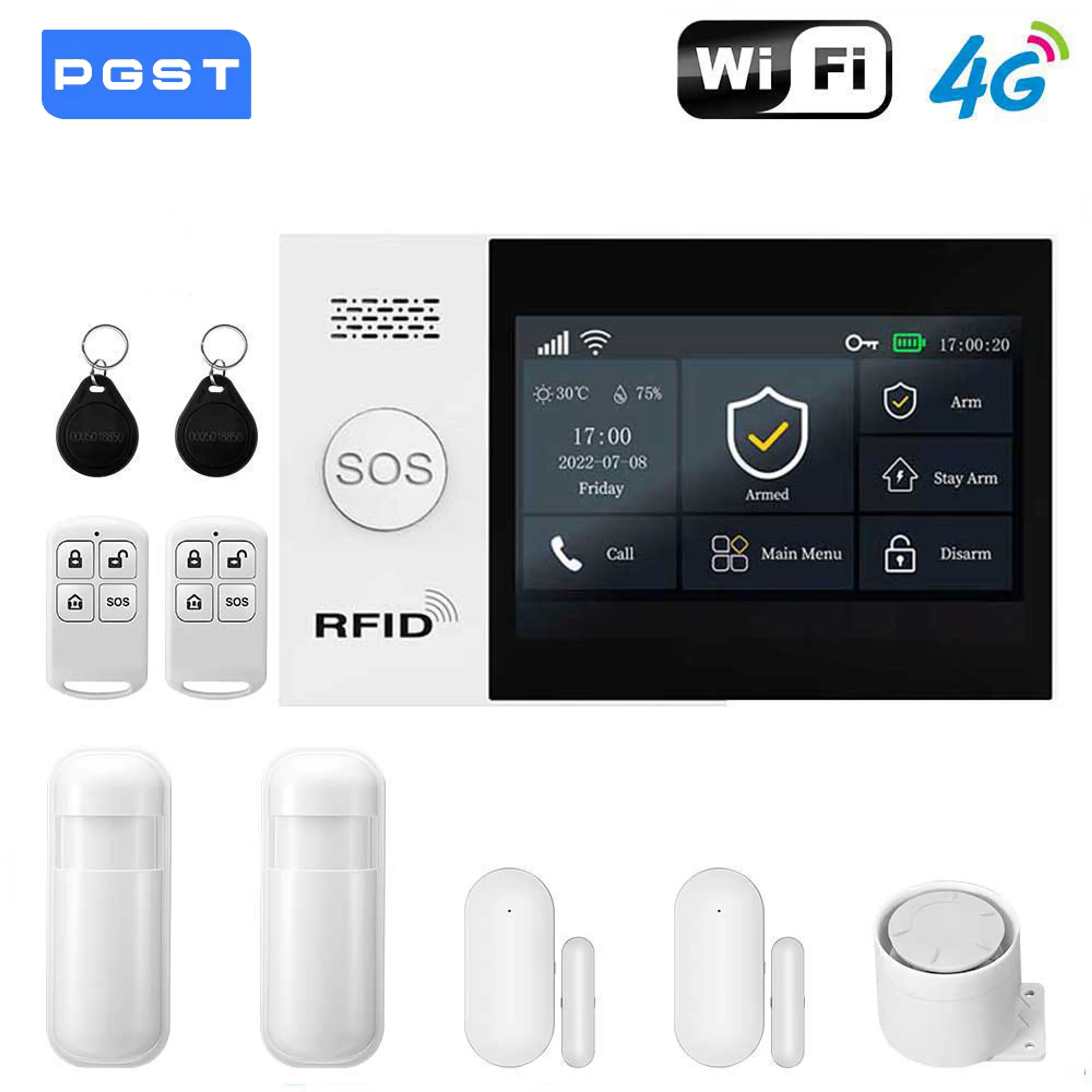 Hemlarm paket B-4G – larmpanel med rörelsevakt och sensorer