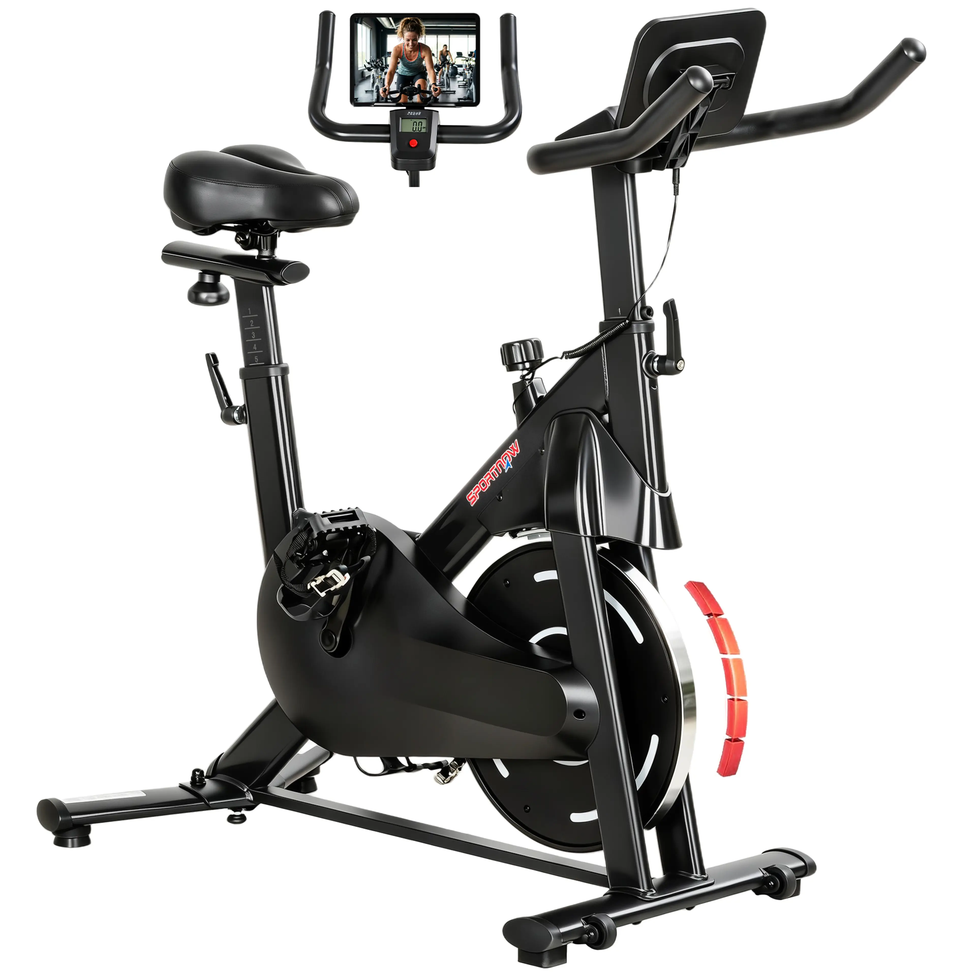 Magnetisk motionscykel med LCD-skärm – justerbar sadel och styre, max 120 kg