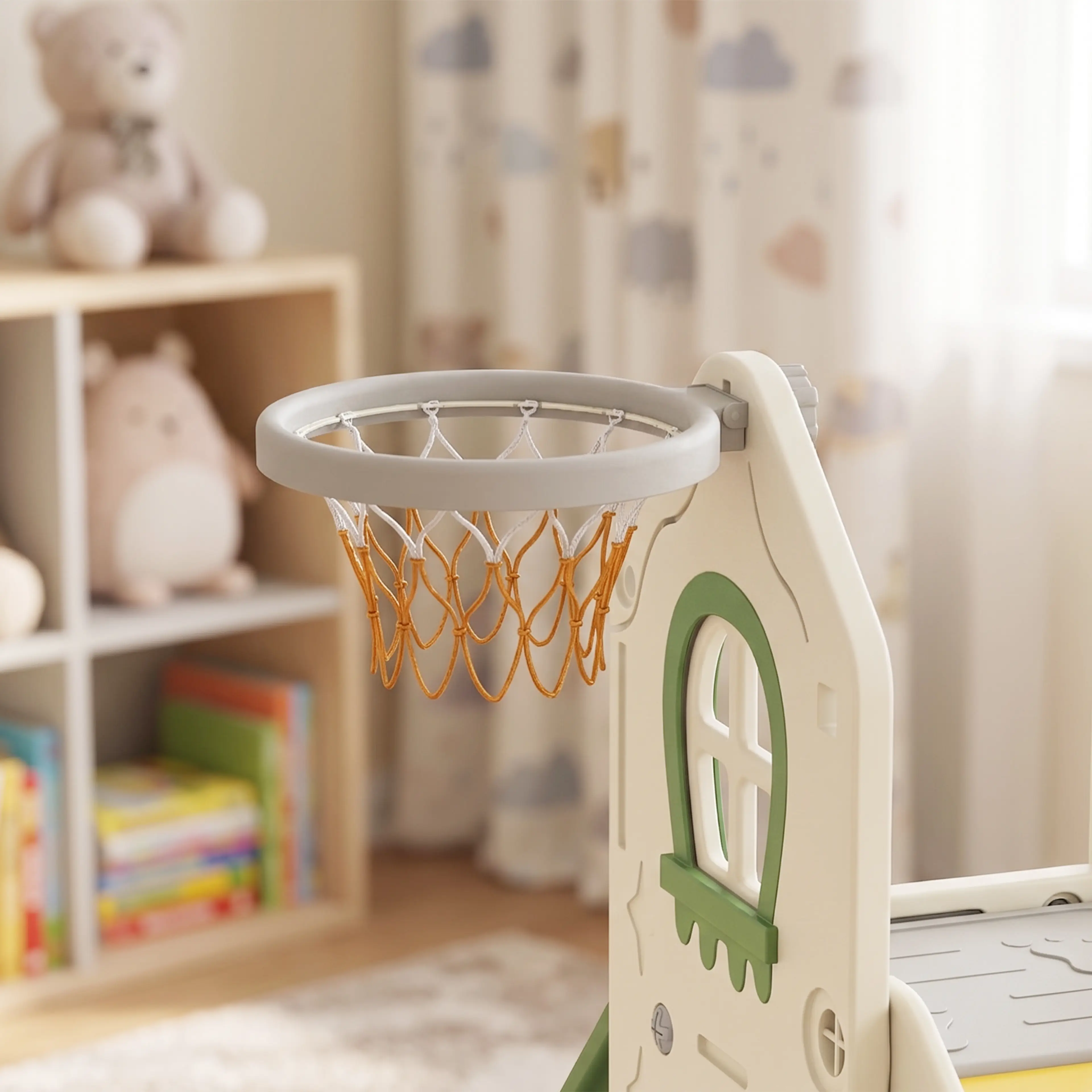 Närbild på basketkorgen