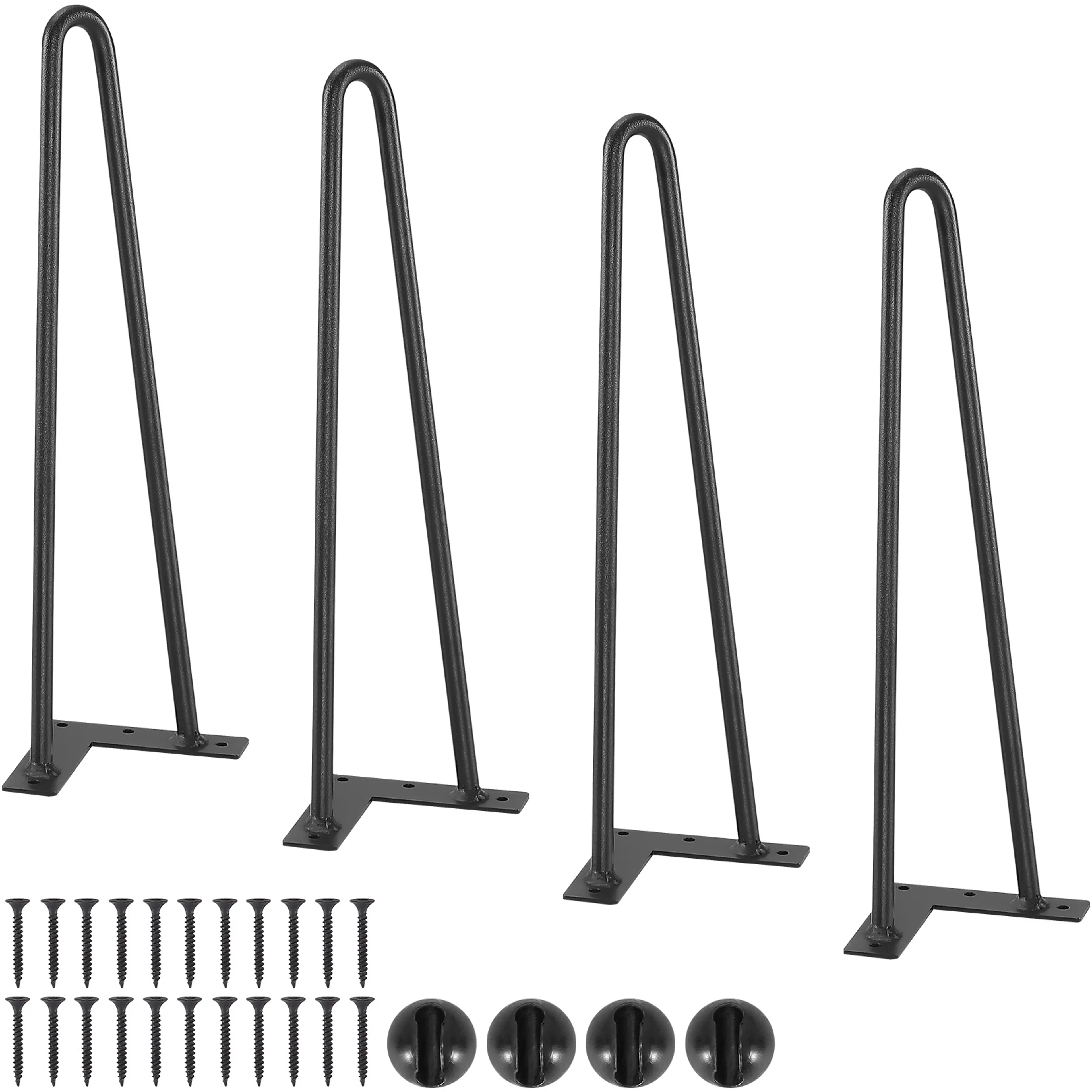 Möbelben hairpin i metall – 4-pack svarta bordsben