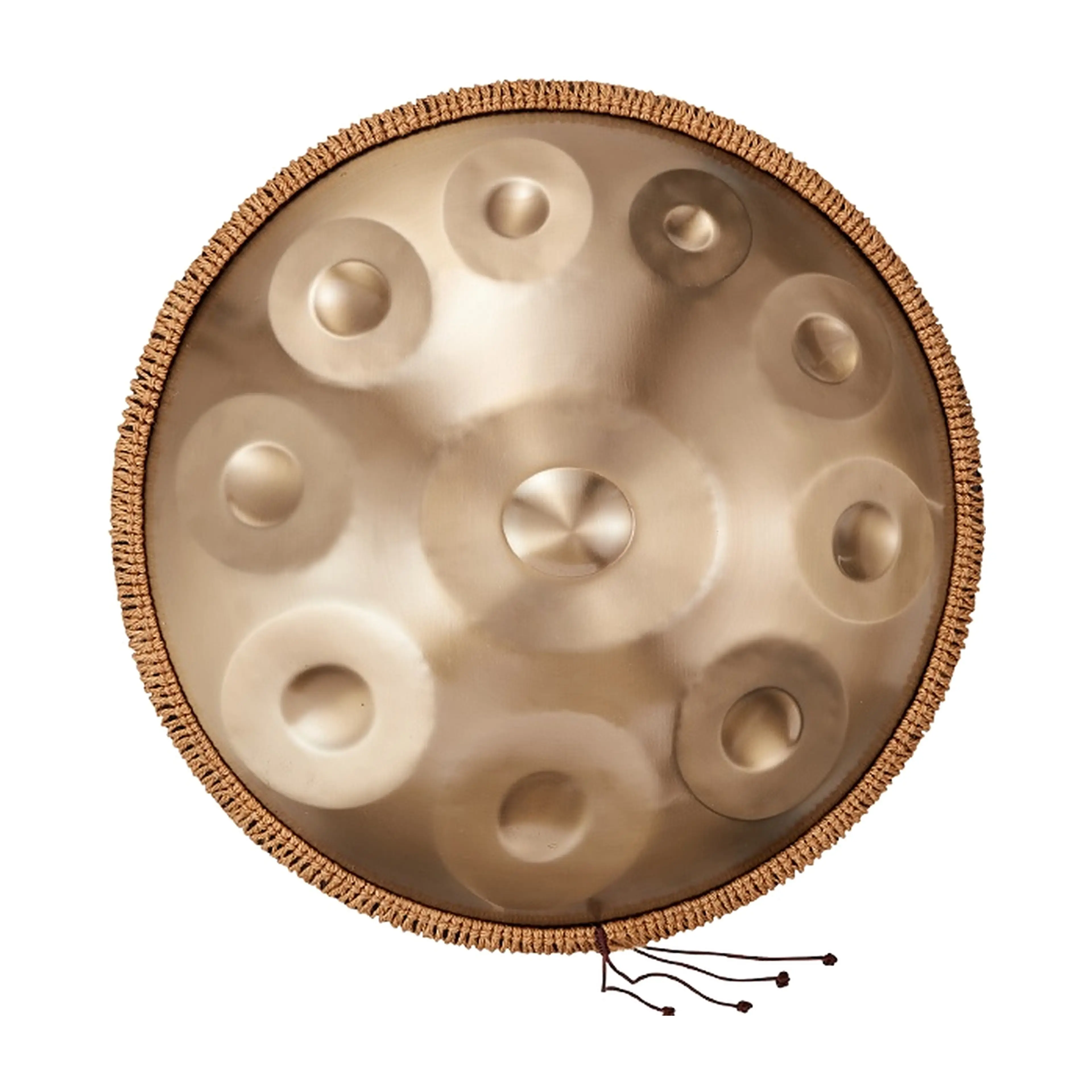 Handpan med 10 toner sedd uppifrån