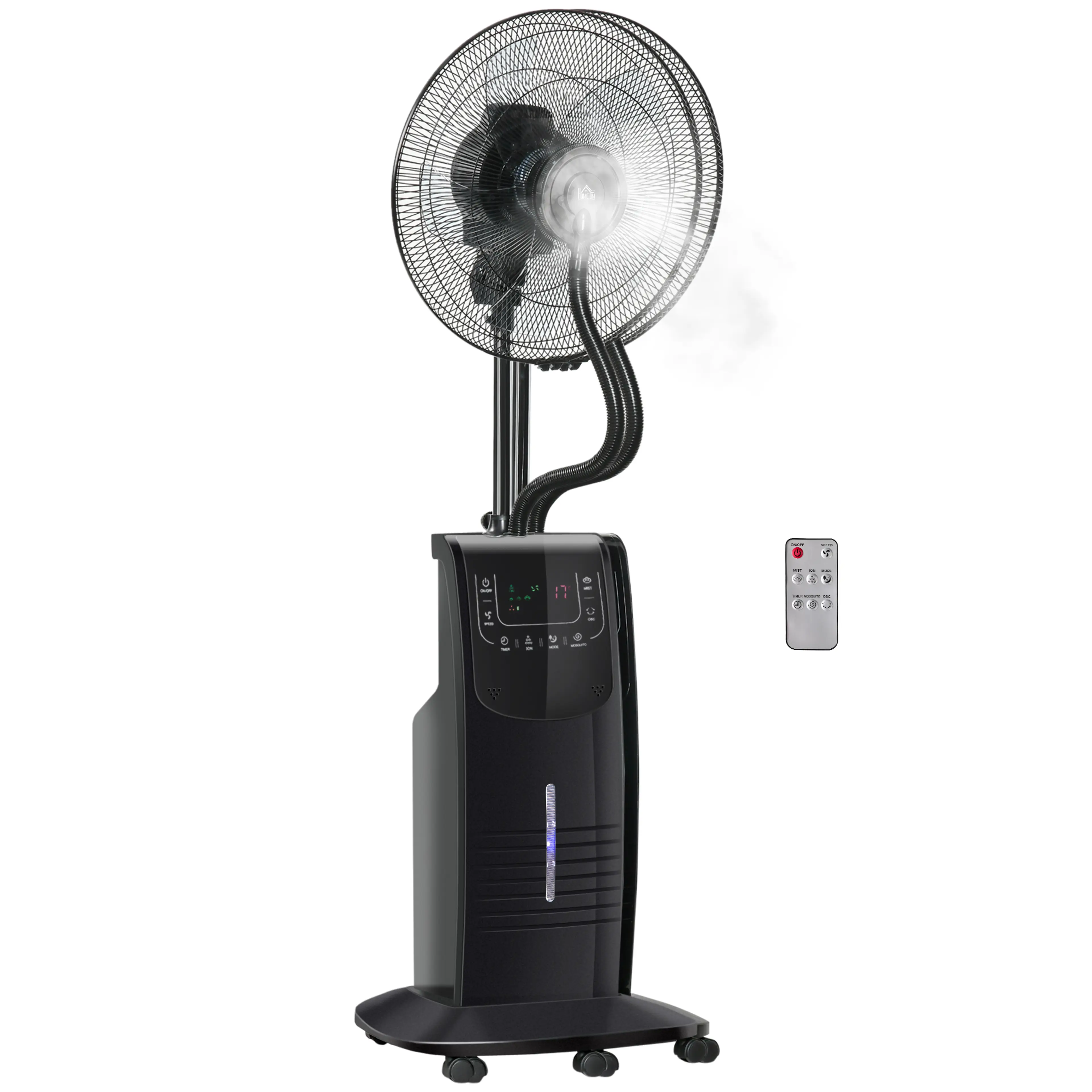 Golvfläkt med vattendimma – 90W, jonisator, fjärrkontroll och timer