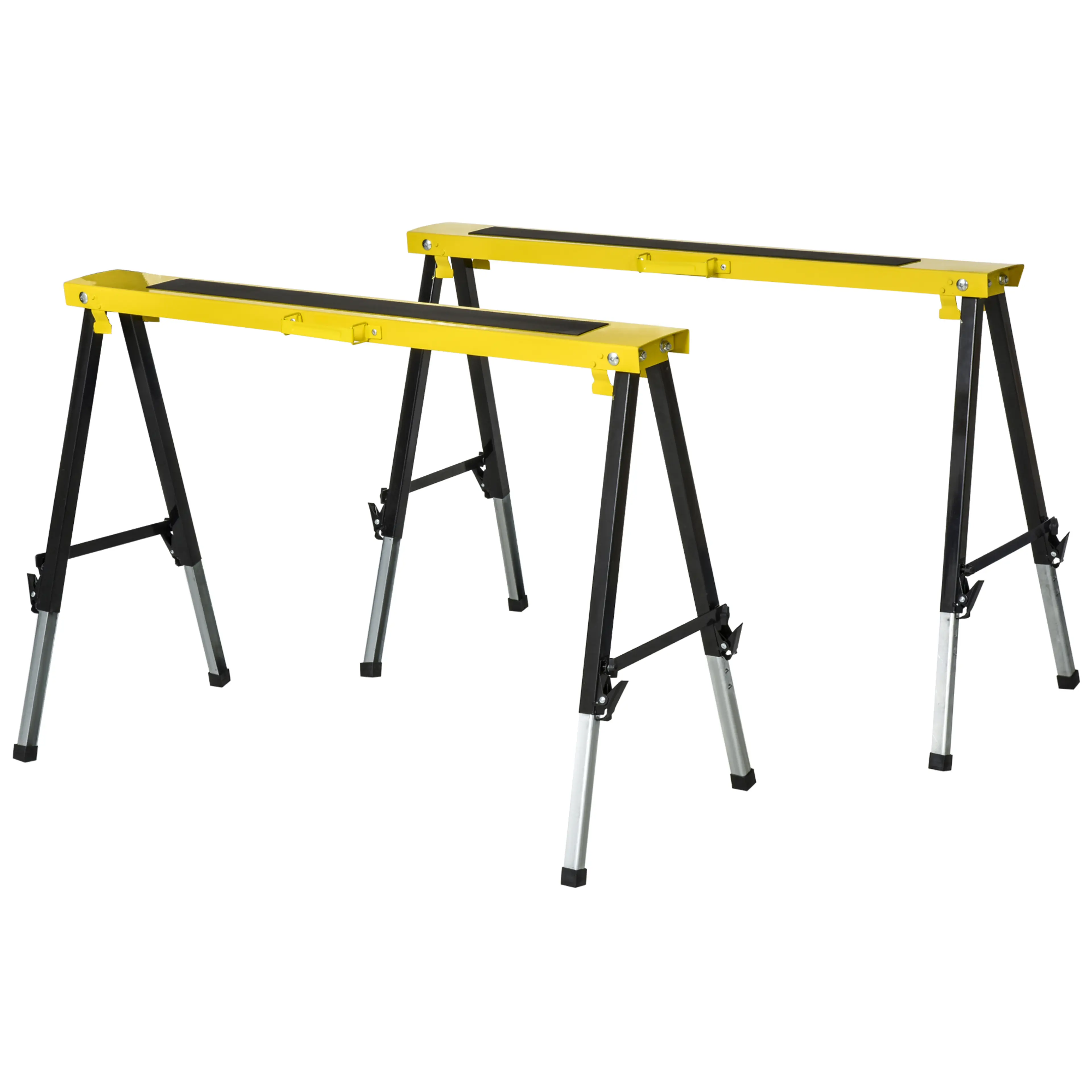 Sågbockar 2-pack 100 kg – hopfällbara, tolv höjdlägen 62–90 cm