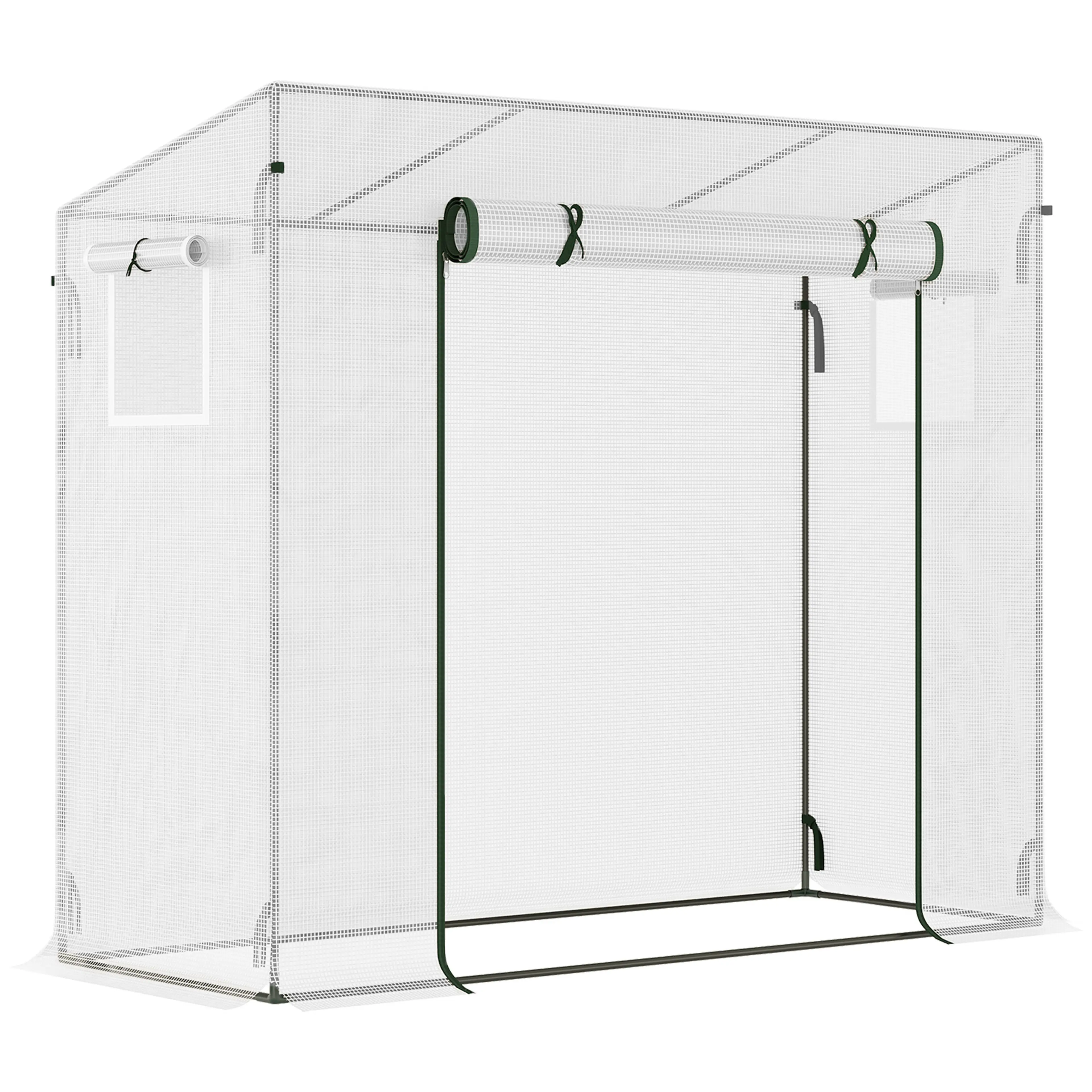 Väggväxthus 200 x 76 cm med vit PE-duk