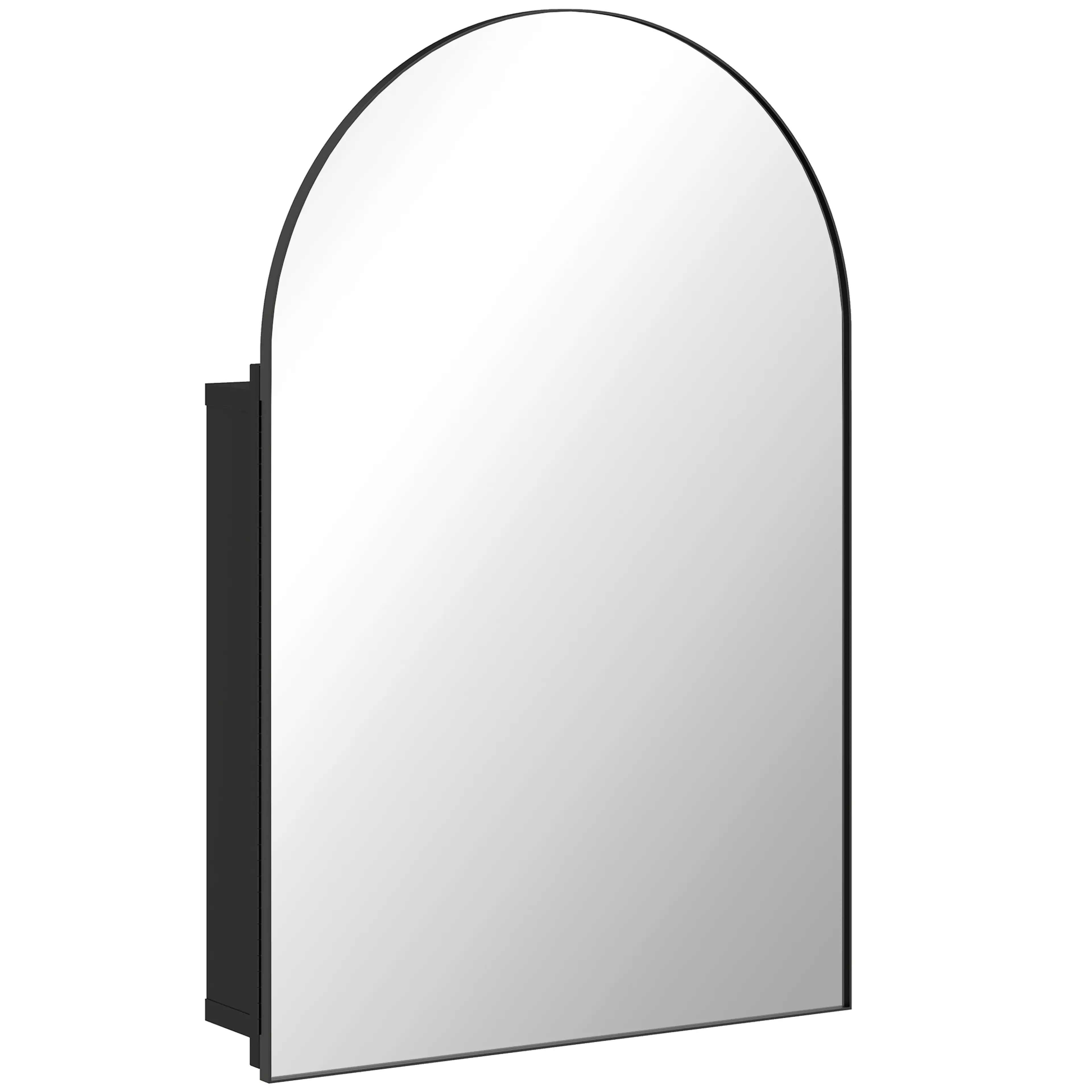 Spegelskåp bågformat 50 × 76 cm – svart metall