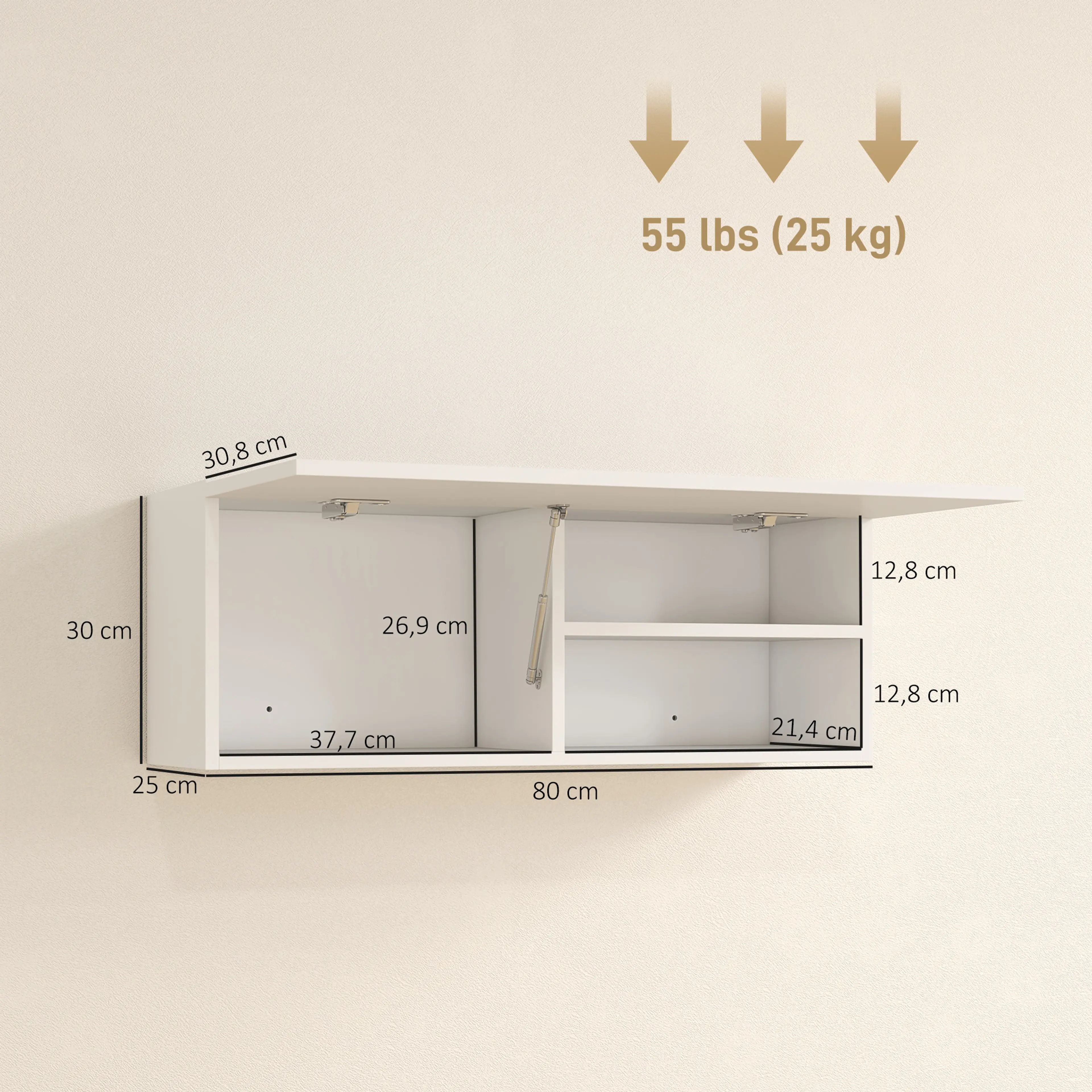 Hängskåp badrum 80 × 30 cm med uppfällbar lucka – bild 6